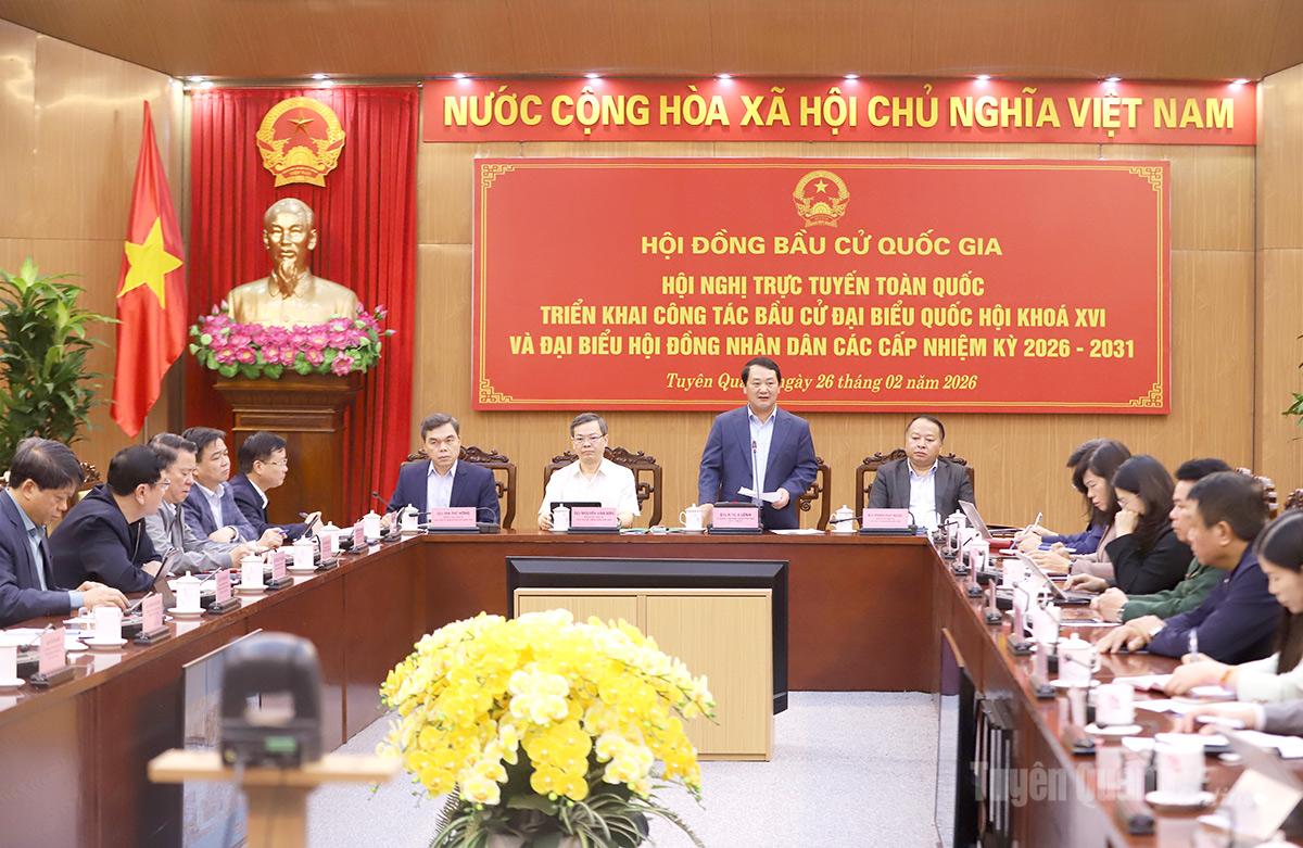 Hội nghị trực tuyến toàn quốc triển khai công tác bầu cử đại biểu Quốc hội và HĐND các cấp