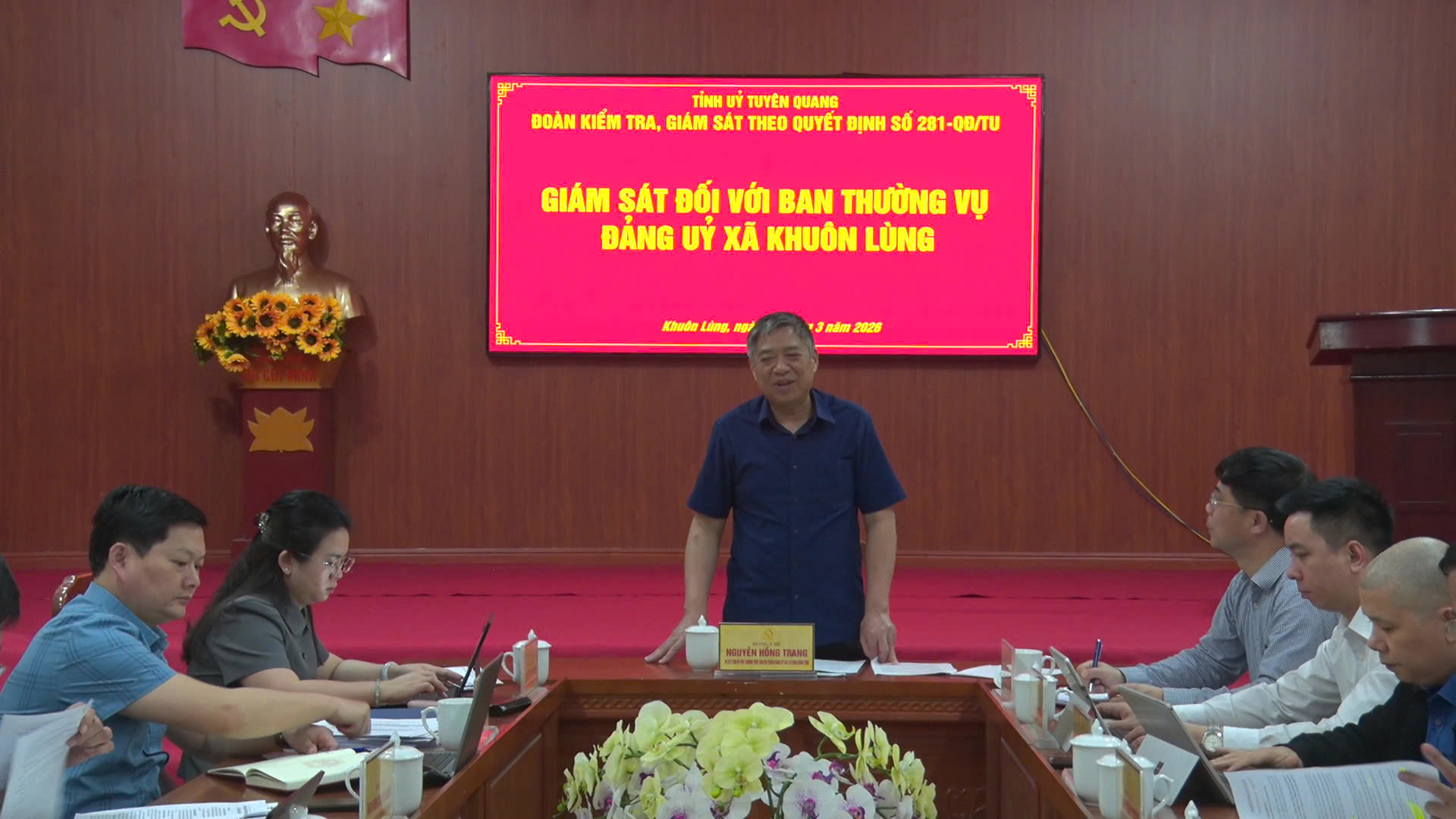 ĐOÀN CÔNG TÁC SỐ 281 CỦA BAN THƯỜNG VỤ TỈNH ỦY TUYÊN QUANG KIỂM TRA, GIÁM SÁT VÀ LÀM VIỆC TẠI XÃ KHUÔN LÙNG