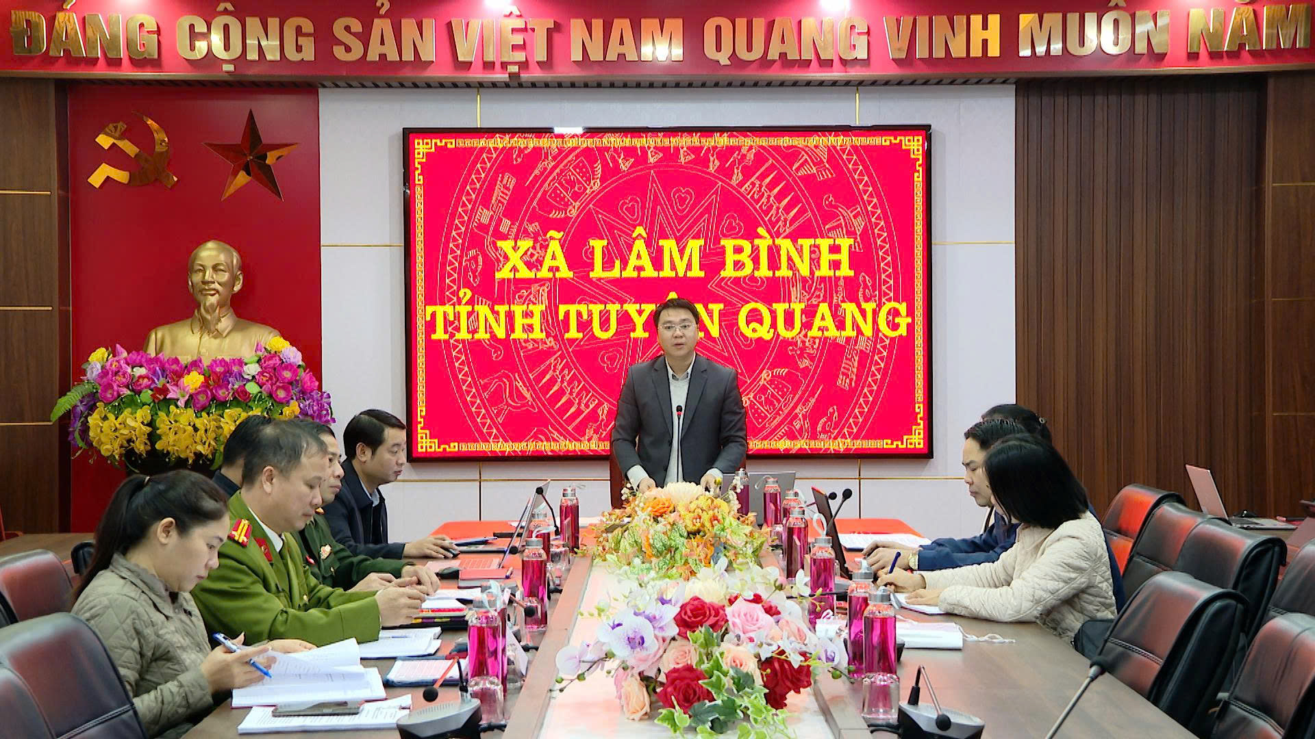 Đảng ủy xã Lâm Bình làm việc với Đoàn giám sát số 194 của Ban Thường vụ Tỉnh ủy