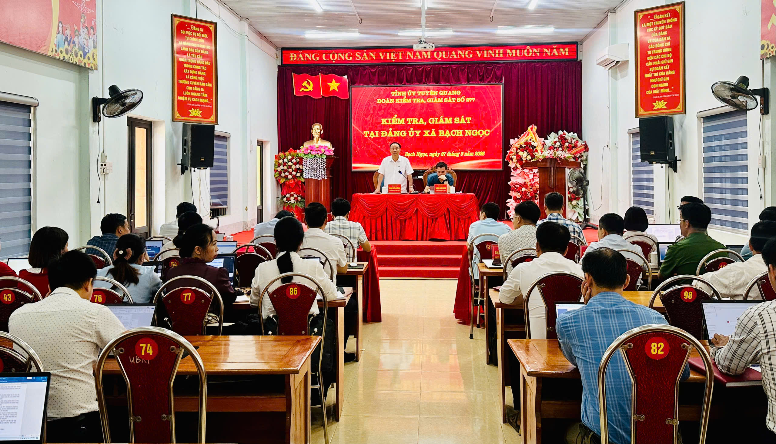 Đoàn kiểm tra giám sát số 277 của Ban thường vụ Tỉnh ủy kiểm tra giám sát tại Đảng ủy xã Bạch Ngọc