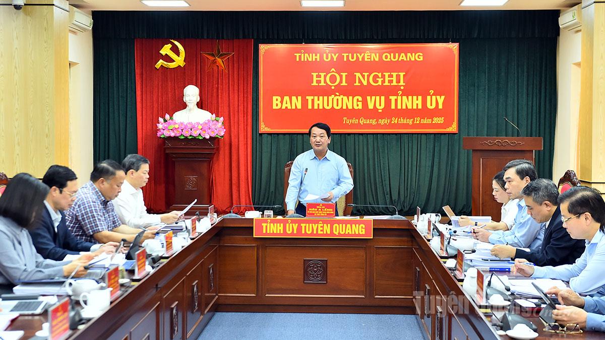 Ban Thường vụ Tỉnh ủy cho ý kiến về chương trình công tác năm 2026 và phát triển kinh tế – xã hội