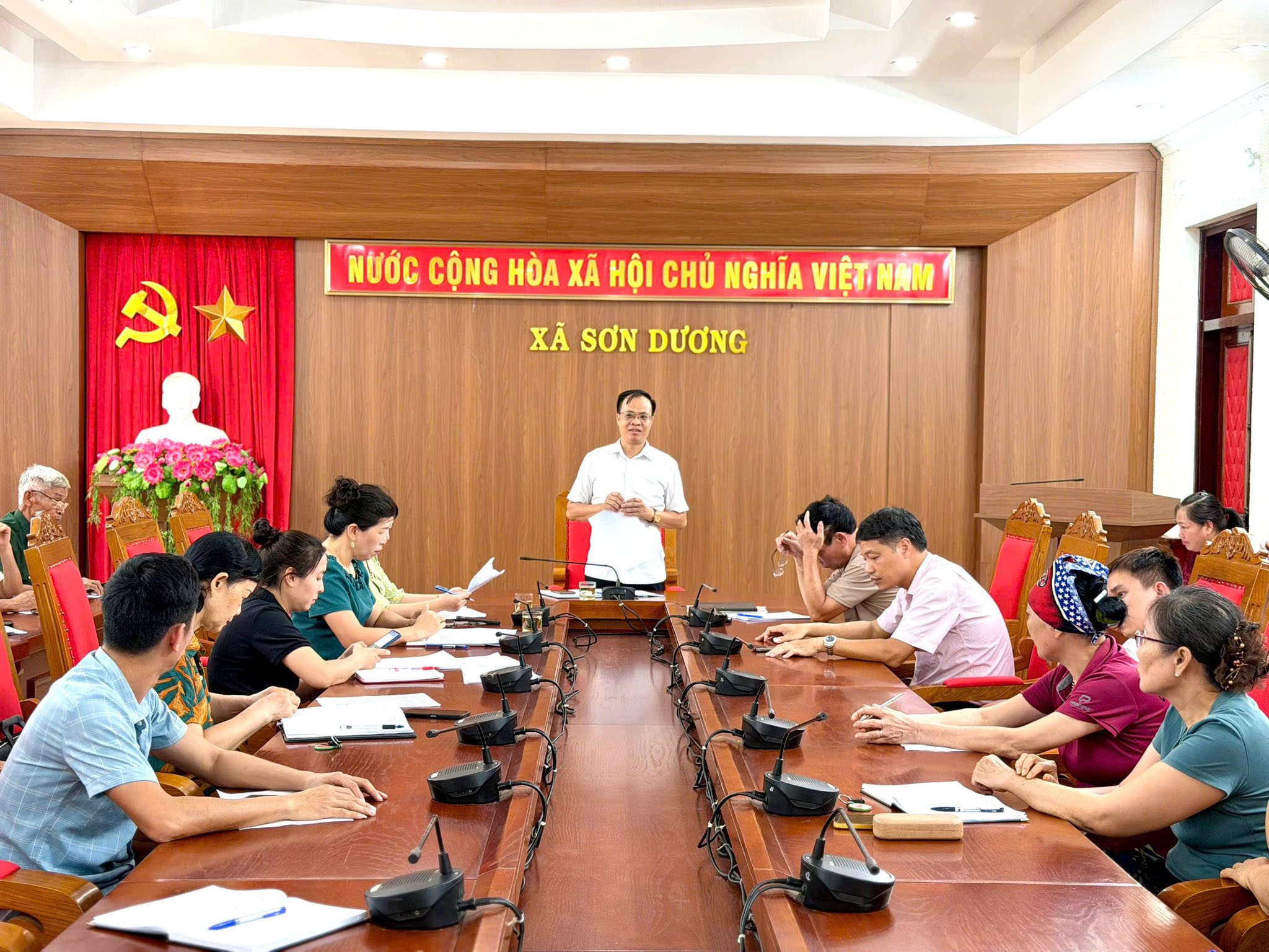 Họp trưởng đoàn, bốc thăm thi đấu Đại hội Thể dục thể thao xã Sơn Dương lần thứ I năm 2026