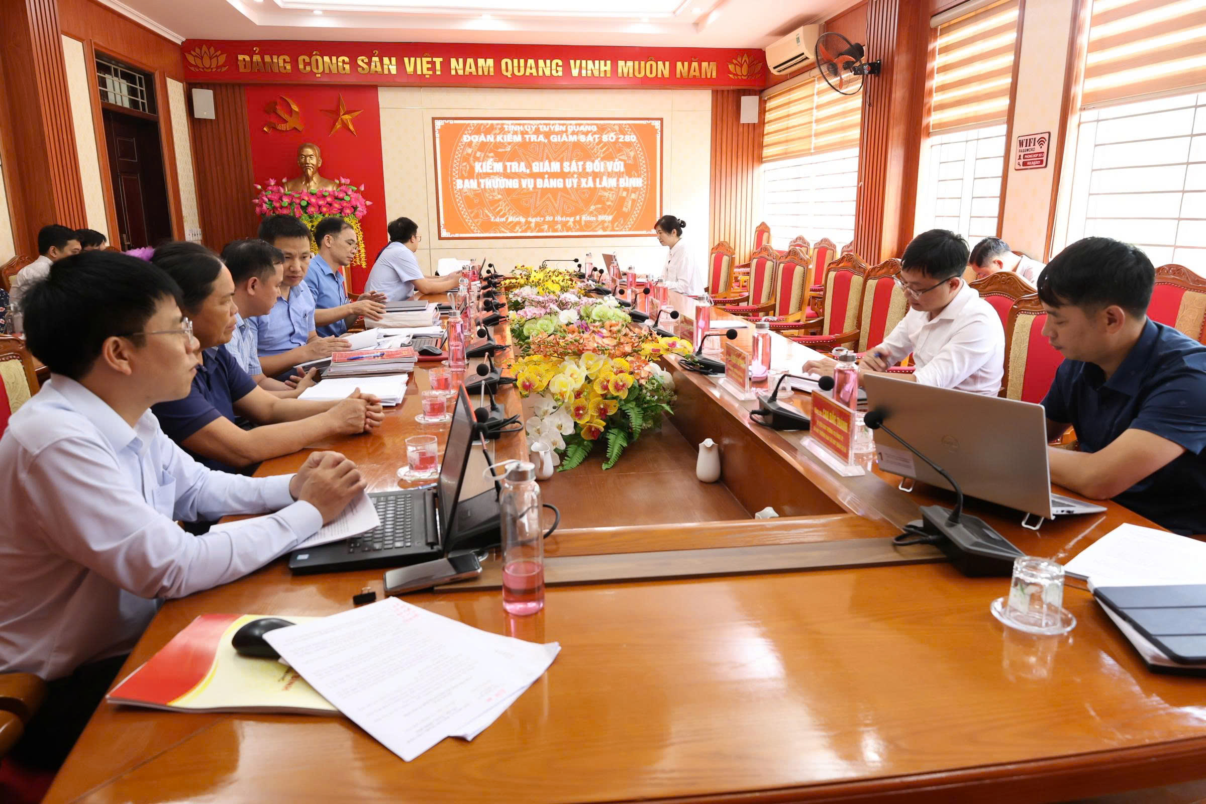 Đoàn kiểm tra, giám sát số 280 của Ban Thường vụ Tỉnh uỷ Tuyên Quang kiểm tra, giám sát ( đợt 2) Ban Thường vụ Đảng uỷ xã Lâm Bình