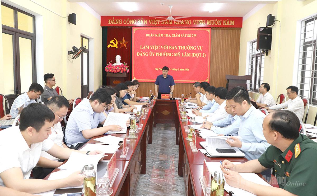 Phó Chủ tịch UBND tỉnh Hoàng Gia Long làm việc với Đảng ủy phường Mỹ Lâm