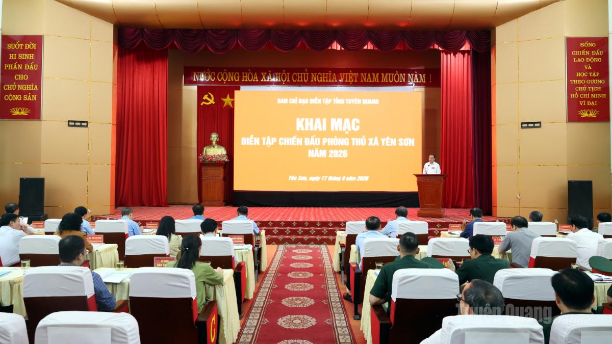 Khai mạc diễn tập chiến đấu phòng thủ xã Yên Sơn năm 2026