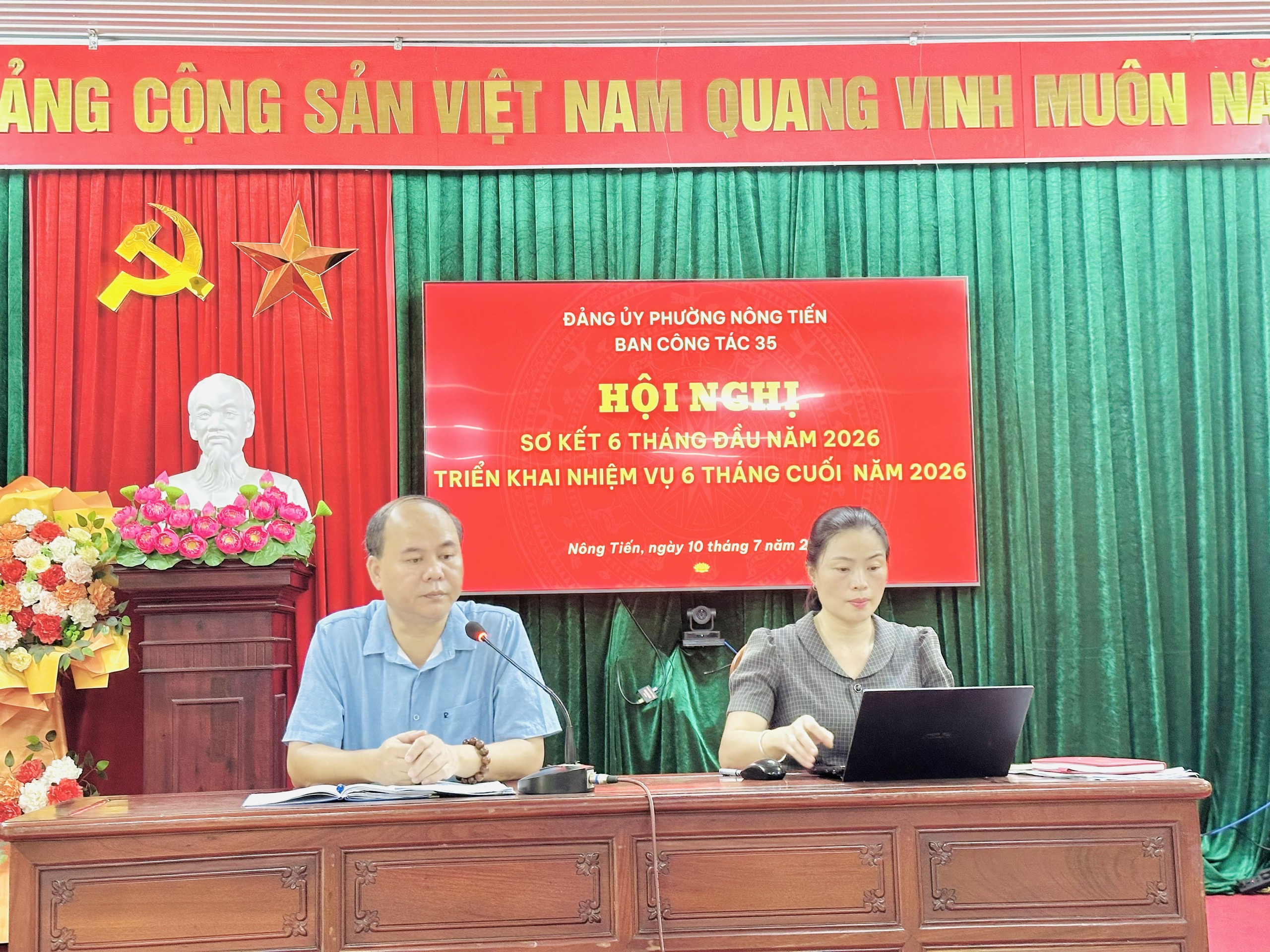 Ban Công tác 35 phường Nông Tiến: Sơ kết 6 tháng đầu năm, quyết liệt triển khai phương châm "6 rõ" trong bảo vệ nền tảng tư tưởng của Đảng