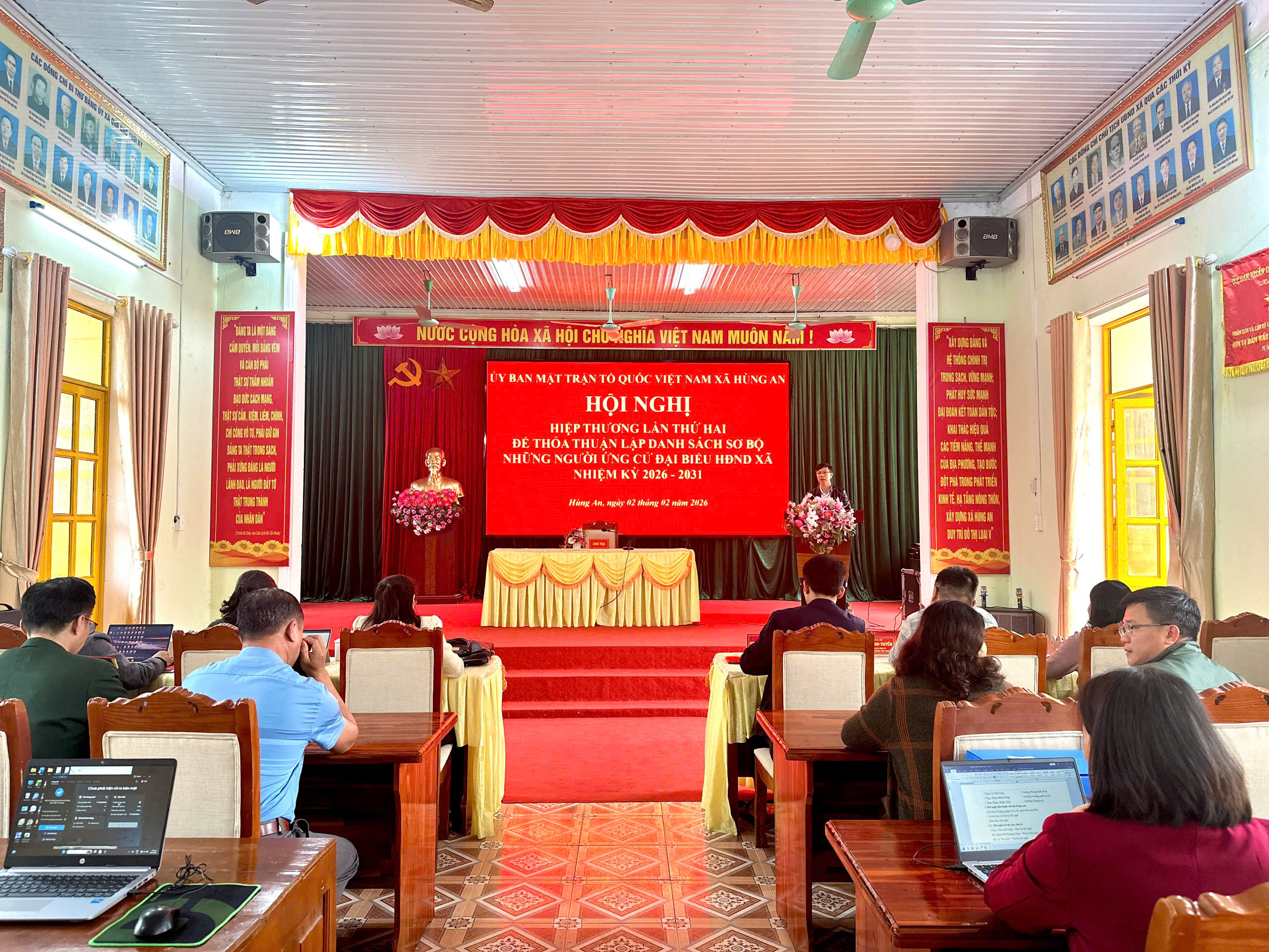 Hội nghị hiệp thương lần thứ hai thỏa thuận lập danh sách sơ bộ người ứng cử đại biểu HĐND xã Hùng An nhiệm kỳ 2026 – 2031