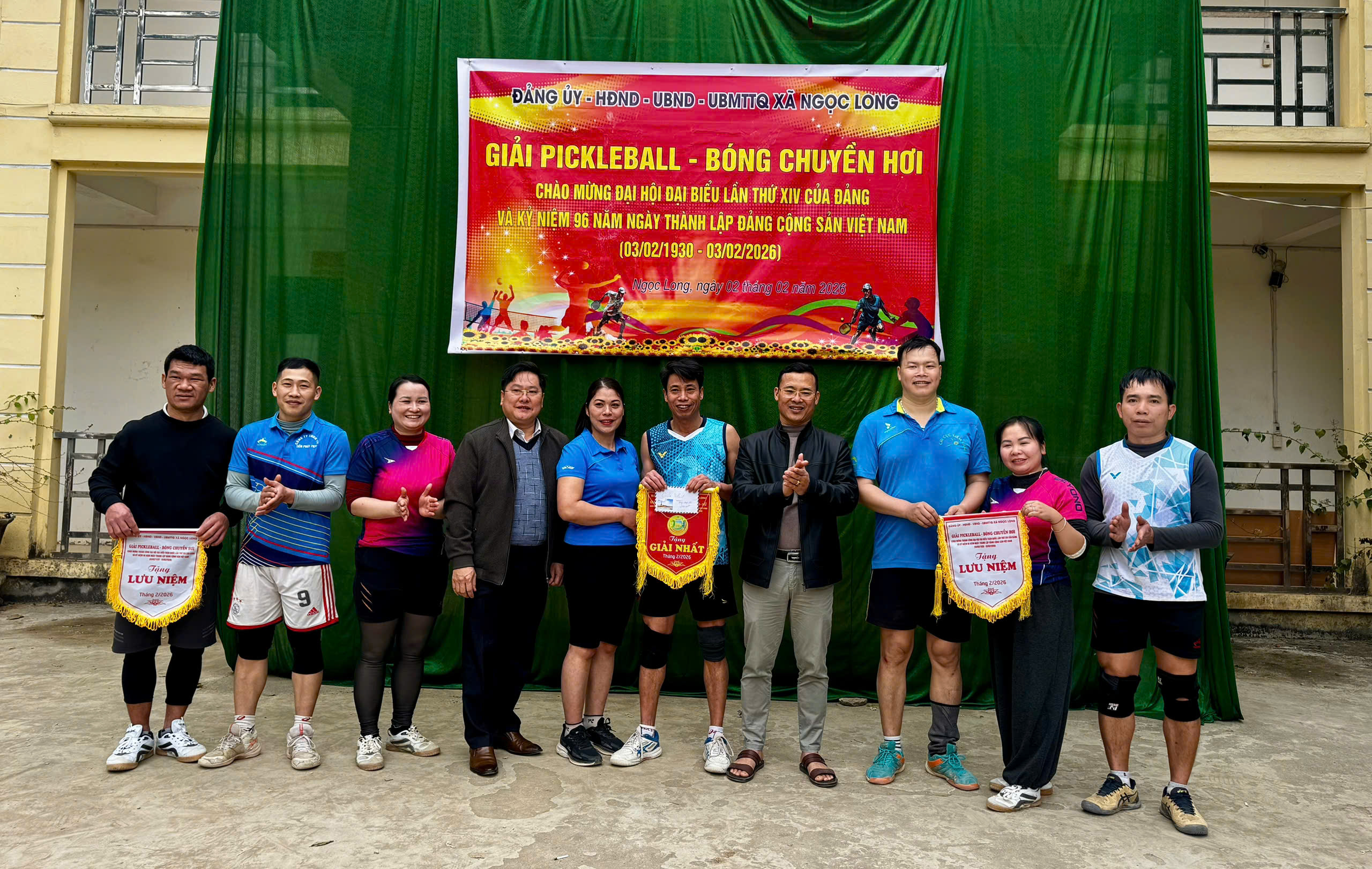 Xã Ngọc Long khai mạc Giải Pickleball – Bóng chuyền hơi chào mừng Đại hội Đảng bộ lần thứ XIV và kỷ niệm 96 năm Ngày thành lập Đảng Cộng sản Việt Nam(03/02/1930 – 03/02/2026)