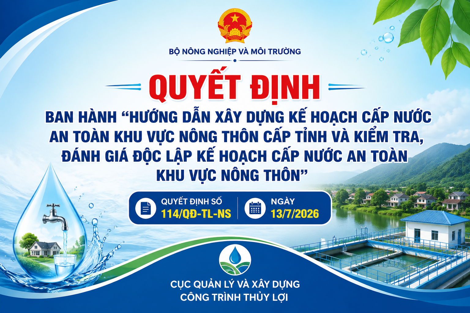 Tài liệu hướng dẫn xây dựng kế hoạch cấp nước an toàn khu vực nông thôn cấp tỉnh và kiểm tra, đánh giá độc lập kế hoạch cấp nước an toàn khu vực nông thôn 