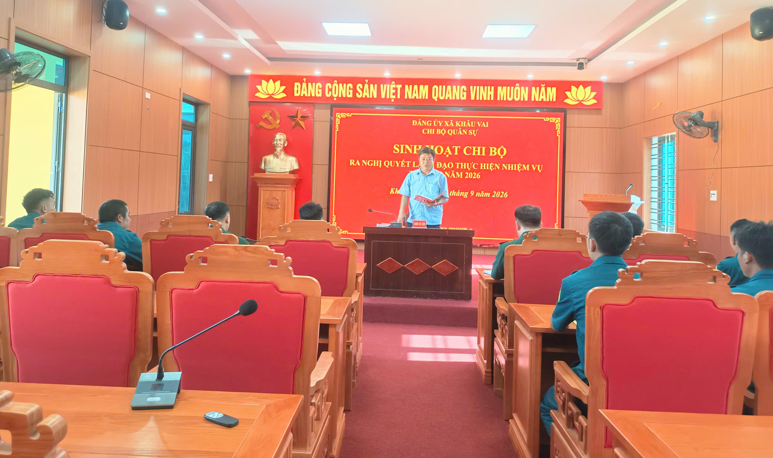 Ban CHQS xã Khâu Vai tổ chức sinh hoạt chi bộ tháng 9