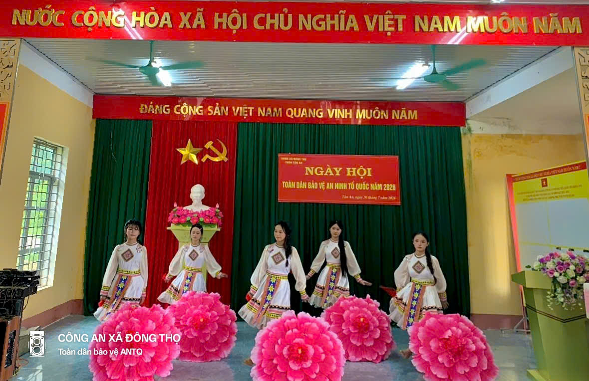 CÔNG AN XÃ ĐÔNG THỌ THAM MƯU TỔ CHỨC THÀNH CÔNG "NGÀY HỘI TOÀN DÂN BẢO VỆ AN NINH TỔ QUỐC" TẠI THÔN TÂN AN 