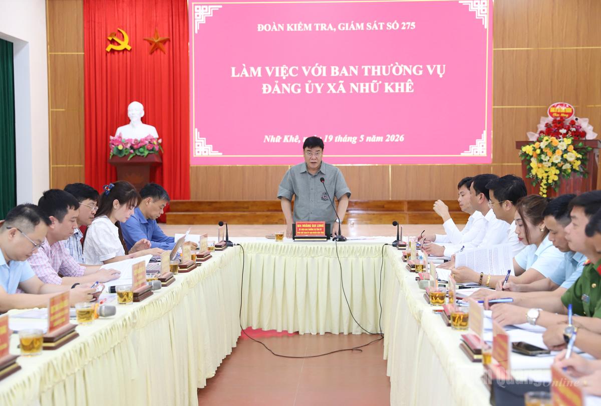 Đoàn kiểm tra, giám sát của Ban Thường vụ Tỉnh ủy làm việc tại các địa phương