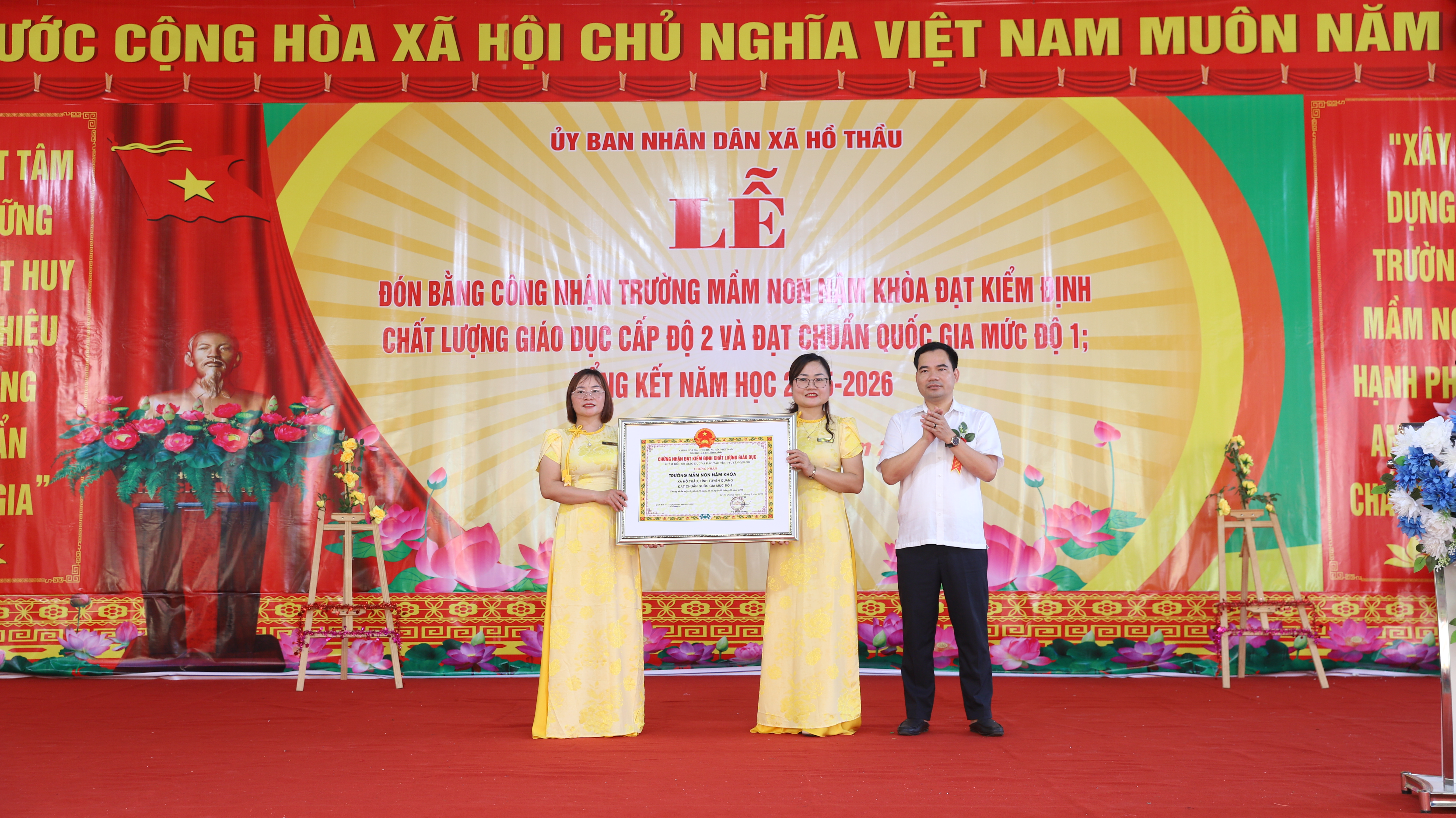 TRƯỜNG MẦM NON NẬM KHOÀ TỔ CHỨC LỄ ĐÓN BẰNG CÔNG NHẬN ĐẠT KIỂM ĐỊNH CHẤT LƯỢNG GIÁO DỤC CẤP ĐỘ 2 VÀ ĐẠT CHUẨN QUỐC GIA MỨC ĐỘ 1, TỔNG KẾT NĂM HỌC 2025 – 2026