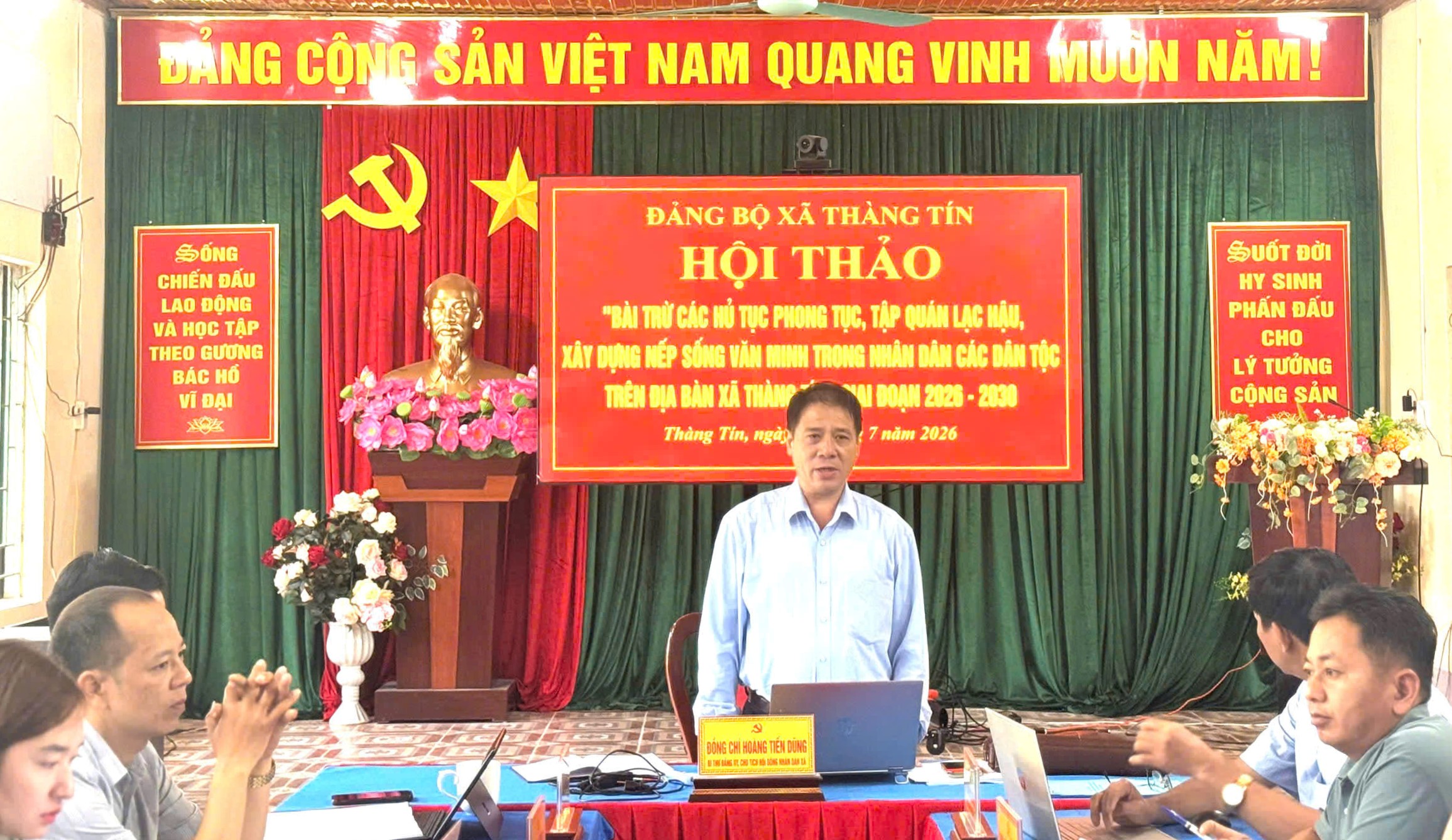 XÃ THÀNG TÍN TỔ CHỨC HỘI THẢO “BÀI TRỪ CÁC HỦ TỤC LẠC HẬU, XÂY DỰNG NẾP SỐNG VĂN MINH TRONG NHÂN DÂN CÁC DÂN TỘC” GIAI ĐOẠN 2026–2030
