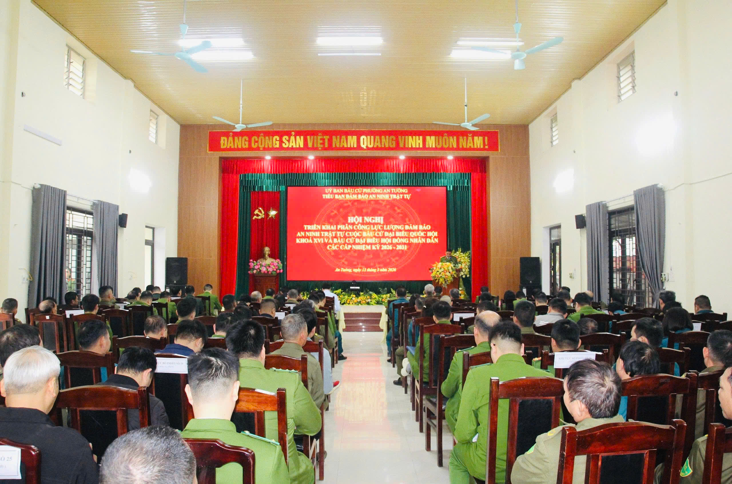 Tiểu ban đảm bảo an ninh trật tự - Ủy ban bầu cử phường An Tường triển khai phân công lực lượng đảm bảo an ninh trật tự cuộc bầu cử đại biểu Quốc hội khóa XVI và đại biểu HĐND các cấp, nhiệm kỳ 2026 – 2031