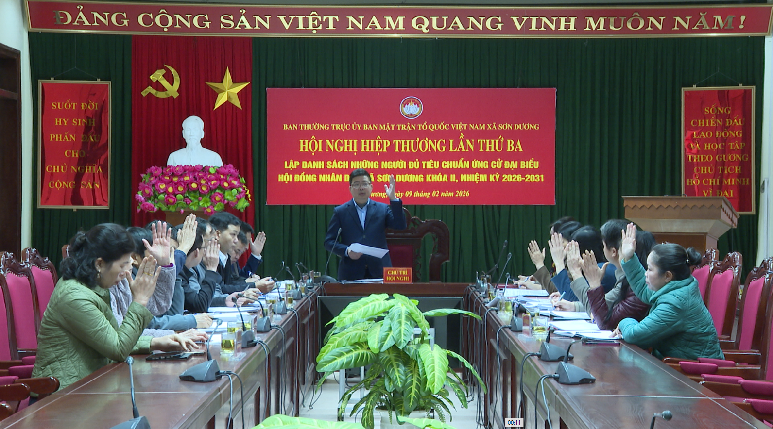 Hội nghị hiệp thương lần thứ ba lập danh sách những người đủ tiêu chuẩn ứng cử đại biểu Hội đồng nhân dân xã Sơn Dương, nhiệm kỳ 2026-2031