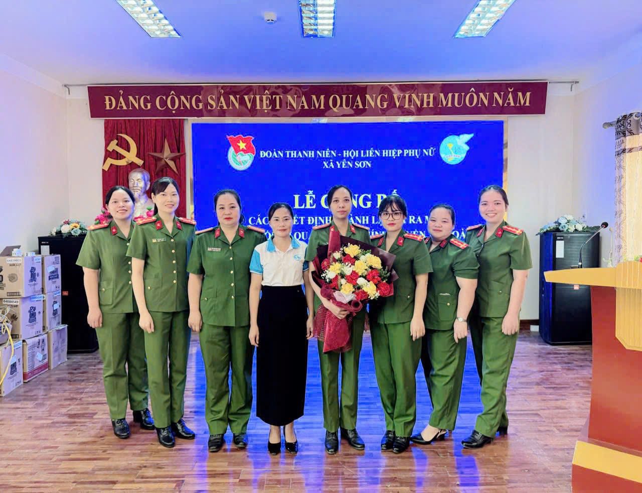 Lễ công bố Quyết định thành lập Chi hội Phụ nữ công an xã Yên Sơn