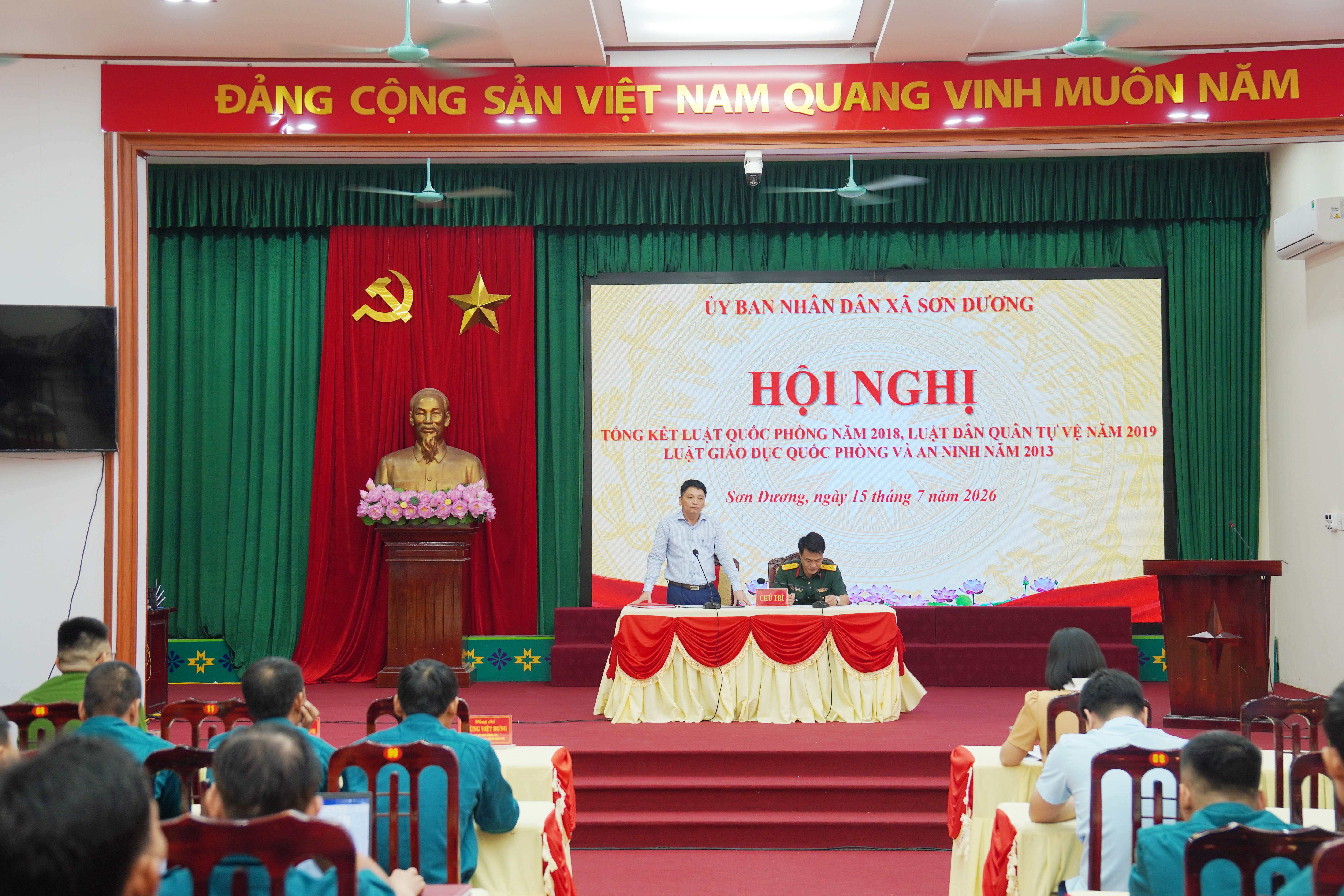 Hội nghị tổng kết thực hiện luật quốc phòng, luật dân quân tự vệ và luật giáo dục quốc phòng và an ninh