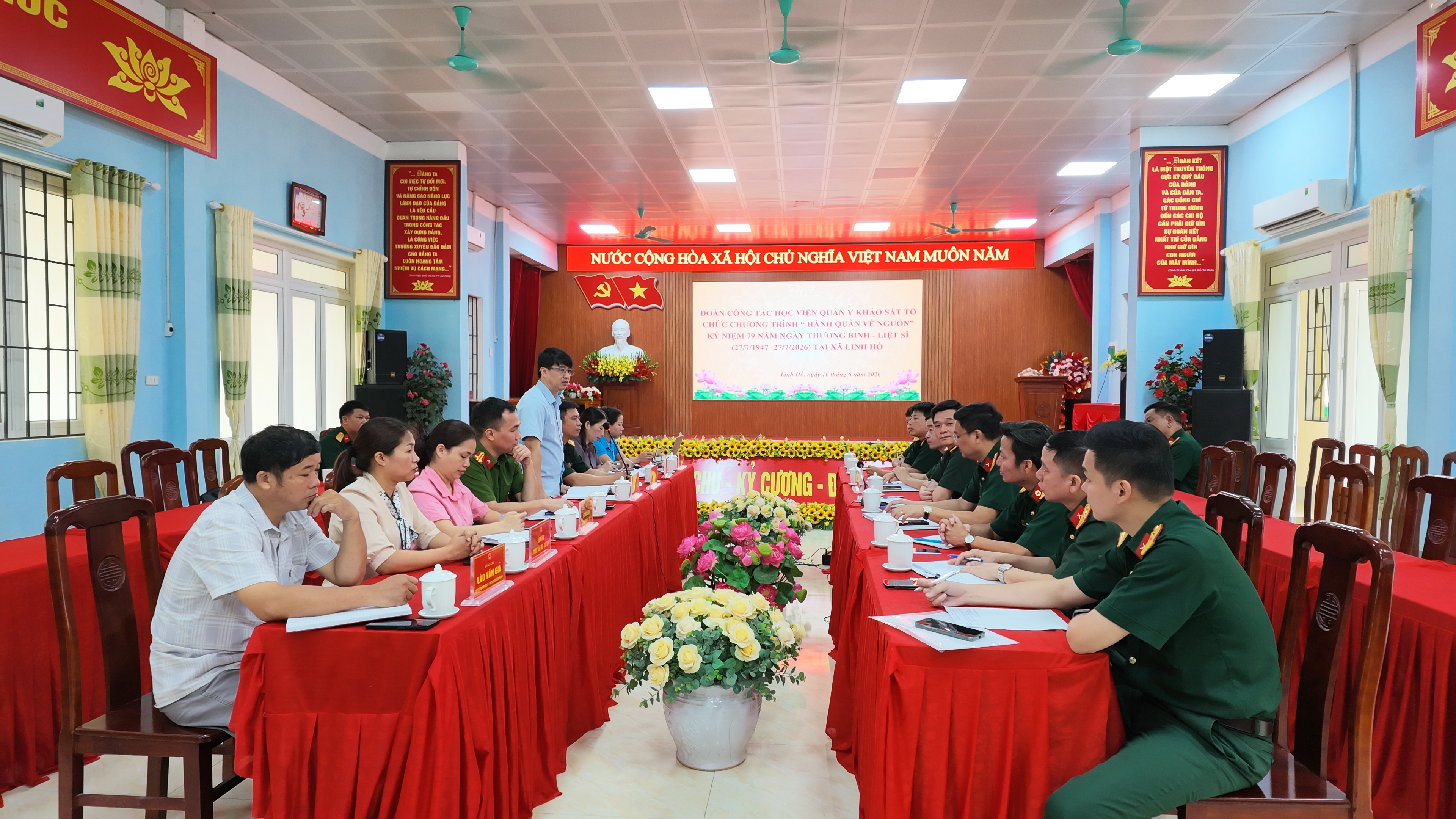 Học viện Quân y khảo sát tổ chức chương trình “ Hành quân về nguồn” tại xã Linh Hồ. 