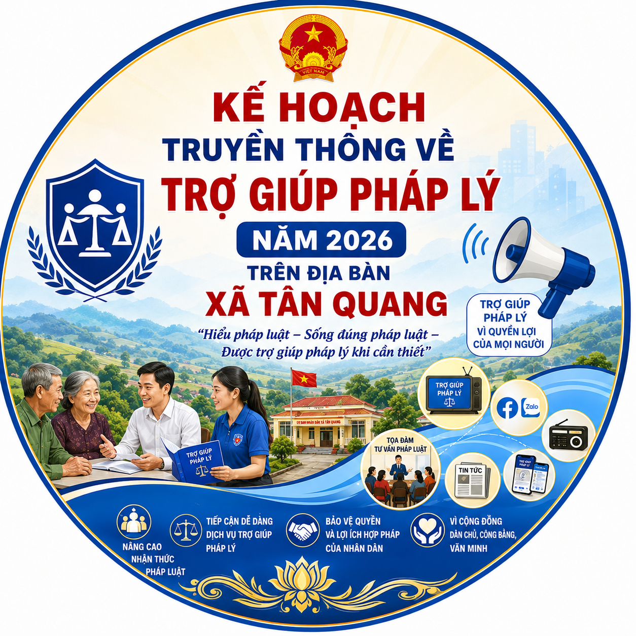 Kế hoạch Truyền thông về trợ giúp pháp lý năm 2026 trên địa bàn xã Tân Quang
