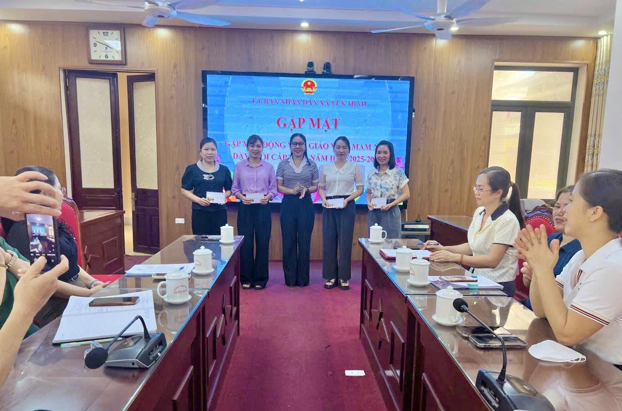 UBND XÃ YÊN MINH TỔ CHỨC GẶP MẶT, ĐỘNG VIÊN GIÁO VIÊN THAM D  Ự HỘI THI GIÁO VIÊN MẦM NON DẠY GIỎI CẤP TỈNH