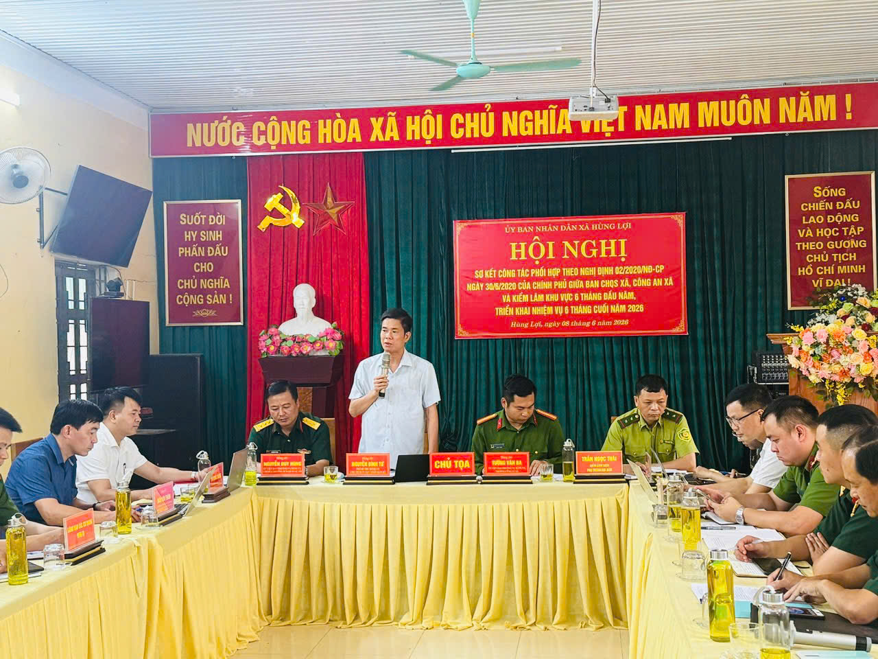 BAN CHQS XÃ HÙNG LỢI PHỐI HỢP TỔ CHỨC HỘI NGHỊ SƠ KẾT THỰC HIỆN NGHỊ ĐỊNH 02/2020/NĐ-CP 6 THÁNG ĐẦU NĂM 2026