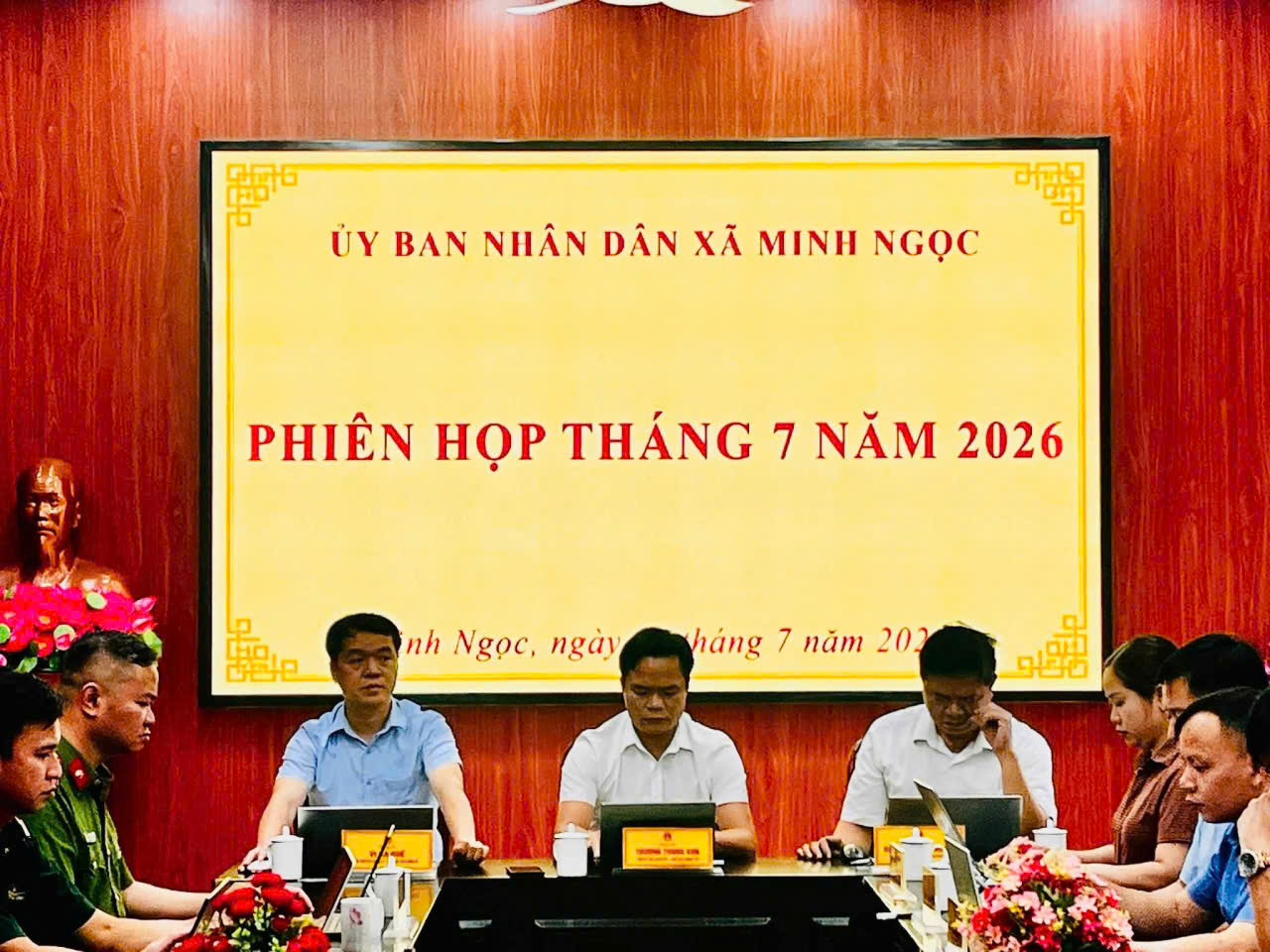 UBND XÃ MINH NGỌC TỔ CHỨC PHIÊN HỌP THƯỜNG KỲ THÁNG 7 NĂM 2026