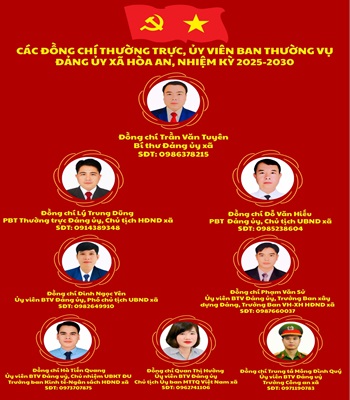Ban thường vụ Đảng ủy - Ban chấp hành Đảng bộ xã Hoà An nhiệm kỳ 2025-2030