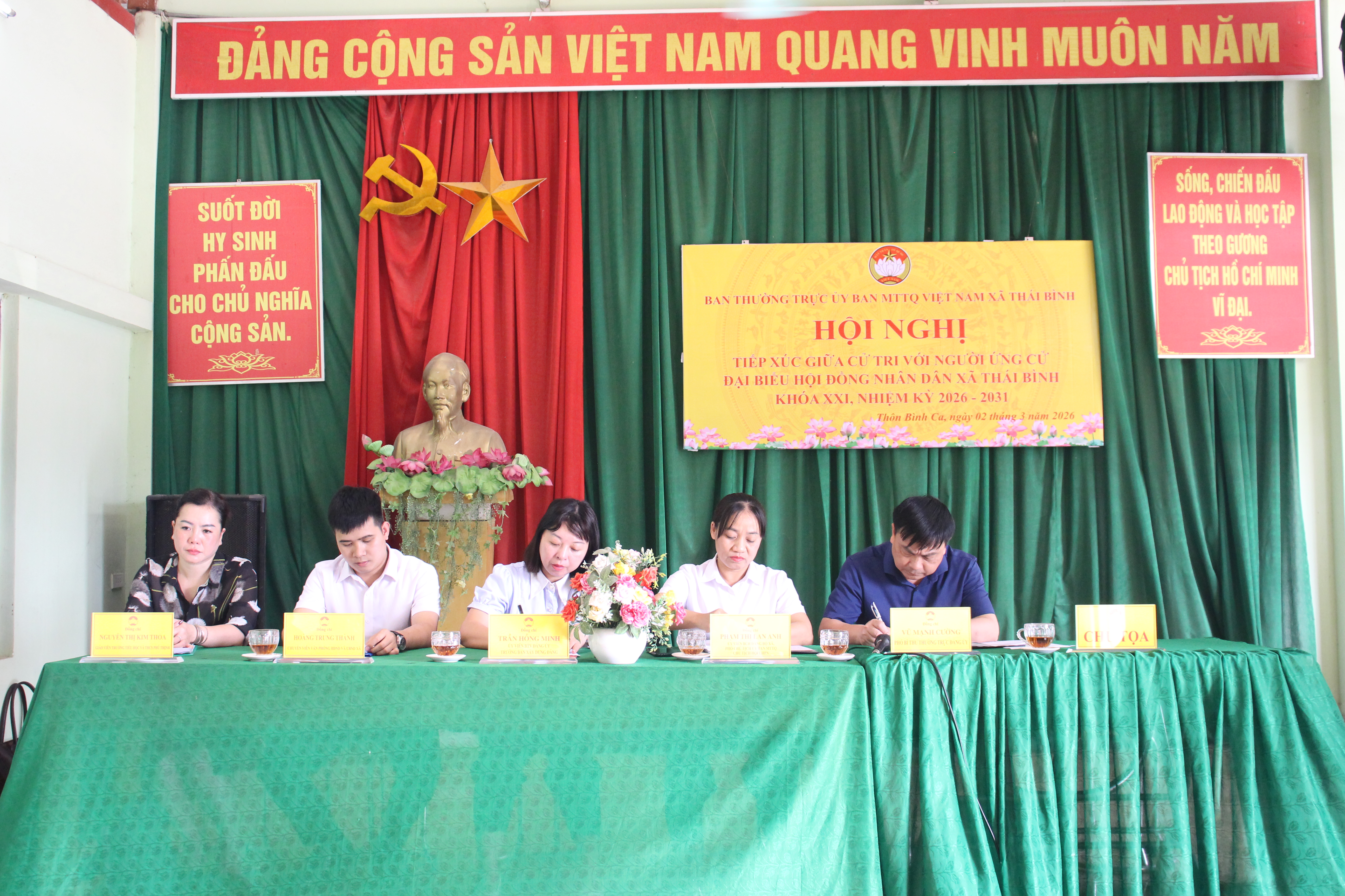 SÔI NỔI HỘI NGHỊ TIẾP XÚC CỬ TRI VẬN ĐỘNG BẦU CỬ TẠI ĐƠN VỊ BẦU CỬ SỐ 4 – XÃ THÁI BÌNH