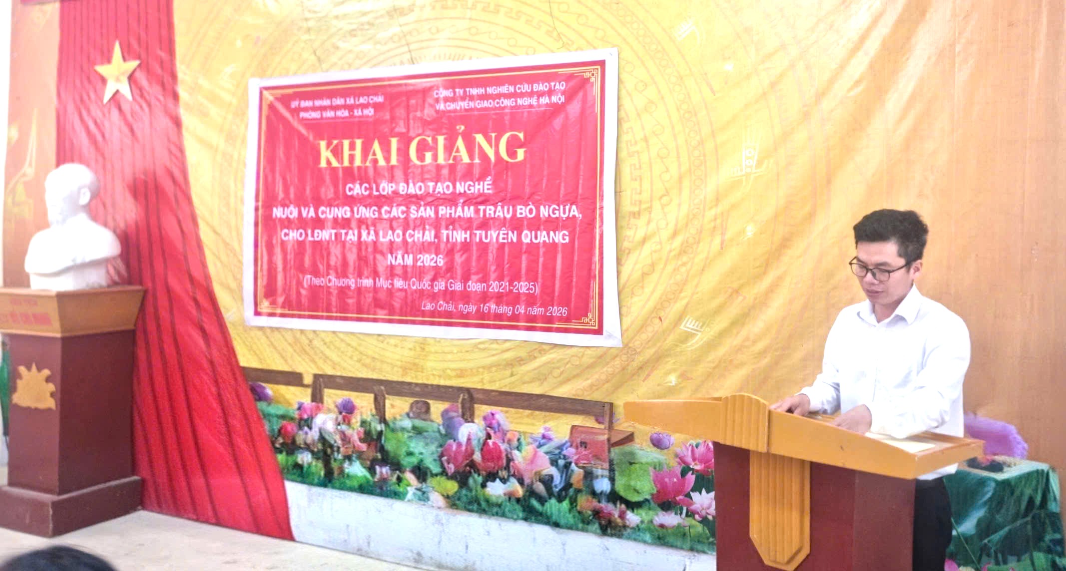 Xã Lao Chải khai giảng các lớp đào tạo nghề nuôi và cung ứng sản phẩm  trâu, bò, ngựa tại các thôn Nậm Lầu, Cáo Sào và Ngài Là Thầu
