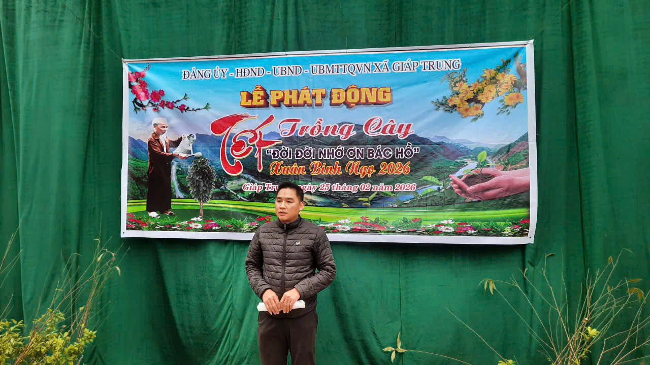 XÃ GIÁP TRUNG PHÁT ĐỘNG “TẾT TRỒNG CÂY ĐỜI ĐỜI NHỚ ƠN BÁC HỒ” XUÂN BÍNH NGỌ NĂM 2026 VÀ RA QUÂN XUỐNG ĐỒNG GIEO TRỒNG VỤ XUÂN NĂM 2026