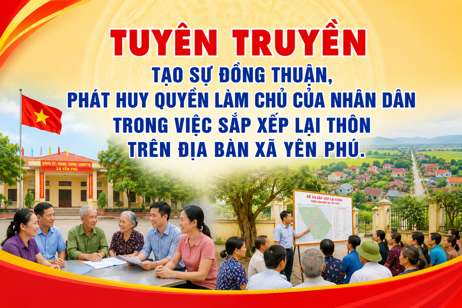 TUYÊN TRUYỀN, TẠO SỰ ĐỒNG THUẬN, PHÁT HUY QUYỀN LÀM CHỦ CỦA NHÂN DÂN TRONG VIỆC SẮP XẾP LẠI THÔN TRÊN ĐỊA BÀN XÃ YÊN PHÚ
