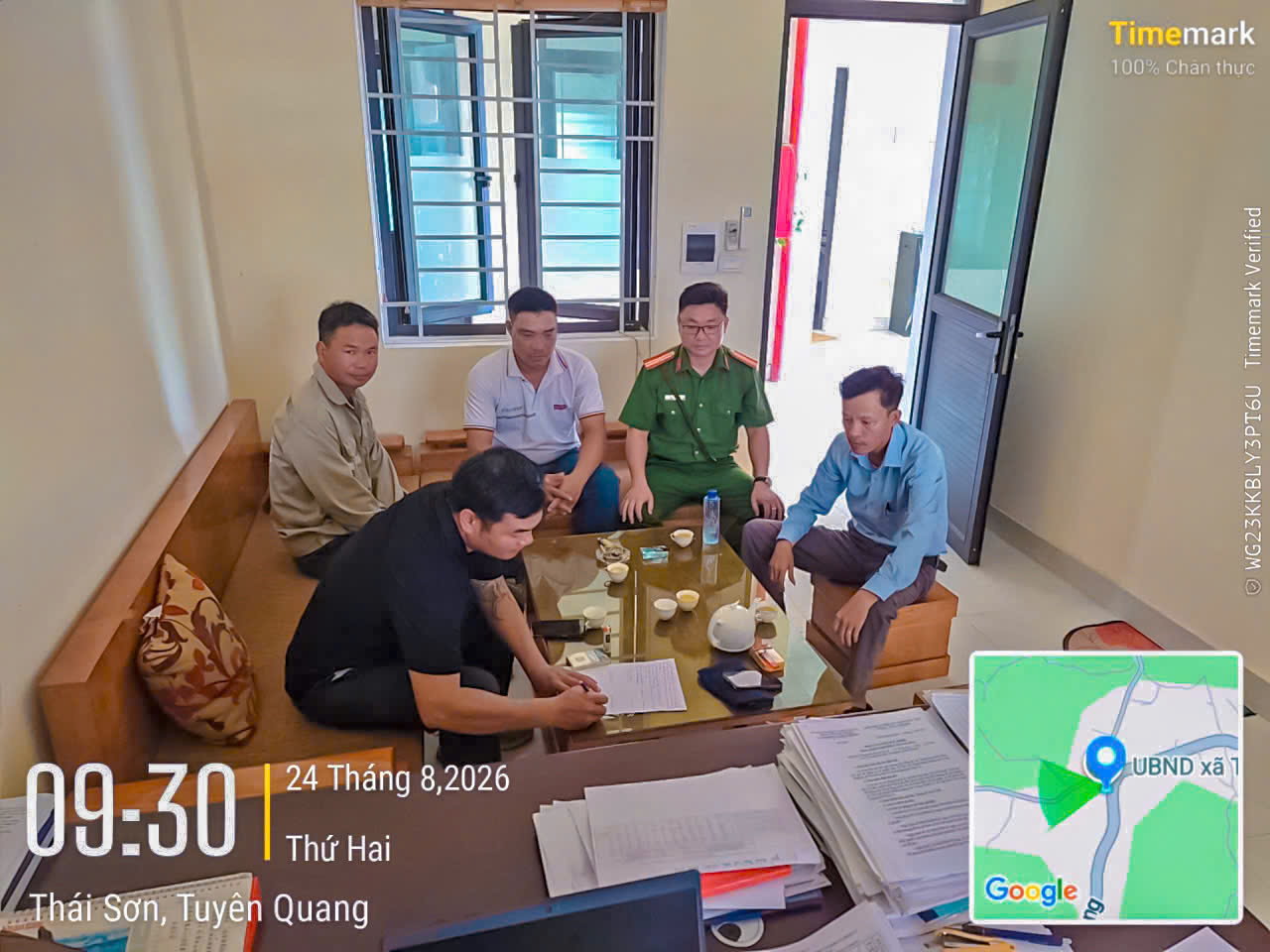 CÔNG AN XÃ THÁI SƠN PHỐI HỢP KIỂM TRA, KHẮC PHỤC BẤT CẬP, BẢO ĐẢM AN TOÀN GIAO THÔNG TẠI KHU VỰC CẦU KM35