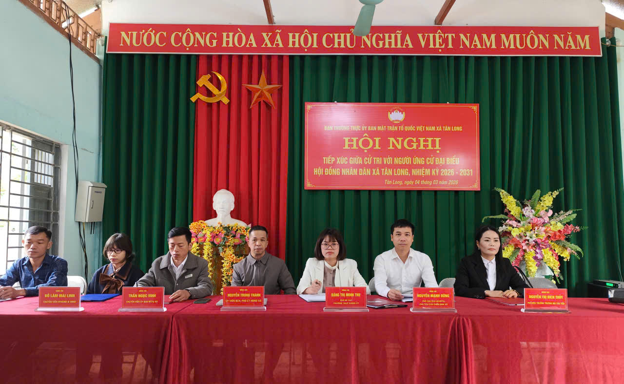 HỘI NGHỊ TIẾP XÚC NHỮNG NGƯỜI  ỨNG CỬ  ĐẠI BIỂU HỘI ĐỒNG NHÂN DÂN XÃ TÂN LONG NHIỆM KỲ 2026 – 2031 ĐƠN VỊ BẦU CỦ SỐ 02 ,VỚI CỬ TRI THÔN 21,22,23