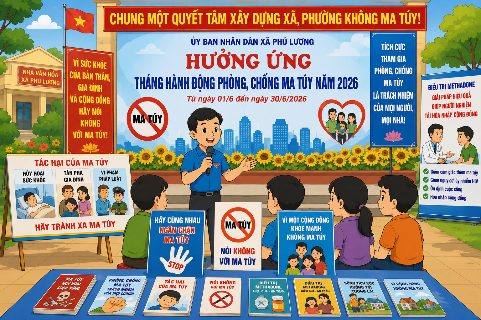 XÃ PHÚ LƯƠNG ĐẨY MẠNH TUYÊN TRUYỀN HƯỞNG ỨNG THÁNG HÀNH ĐỘNG PHÒNG, CHỐNG MA TÚY NĂM 2026