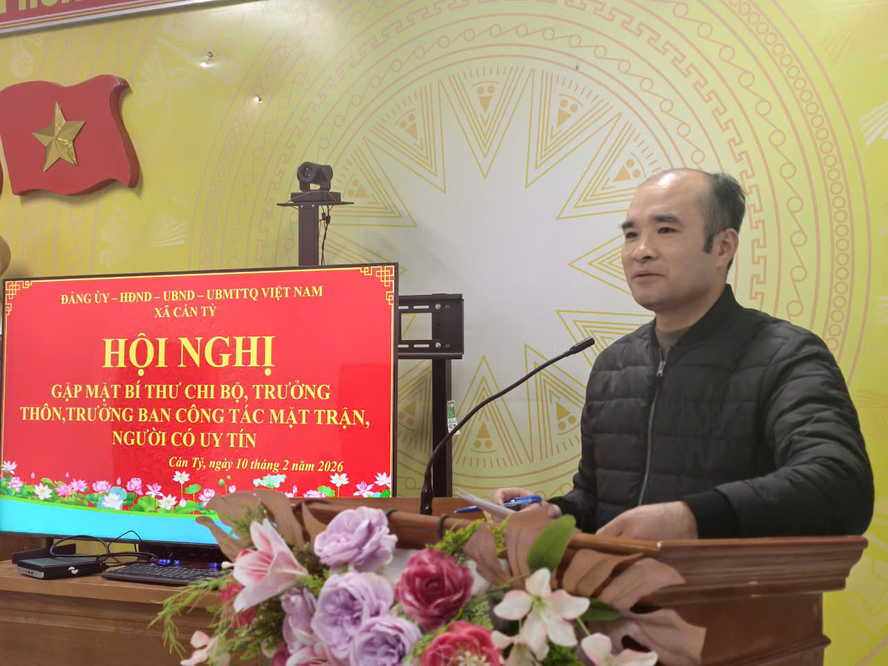 Xã Cán Tỷ. Hội nghị gặp mặt Bí thư Chi bộ, Trưởng thôn, Trưởng Ban công tác mặt trận, người có uy tín trên địa bàn