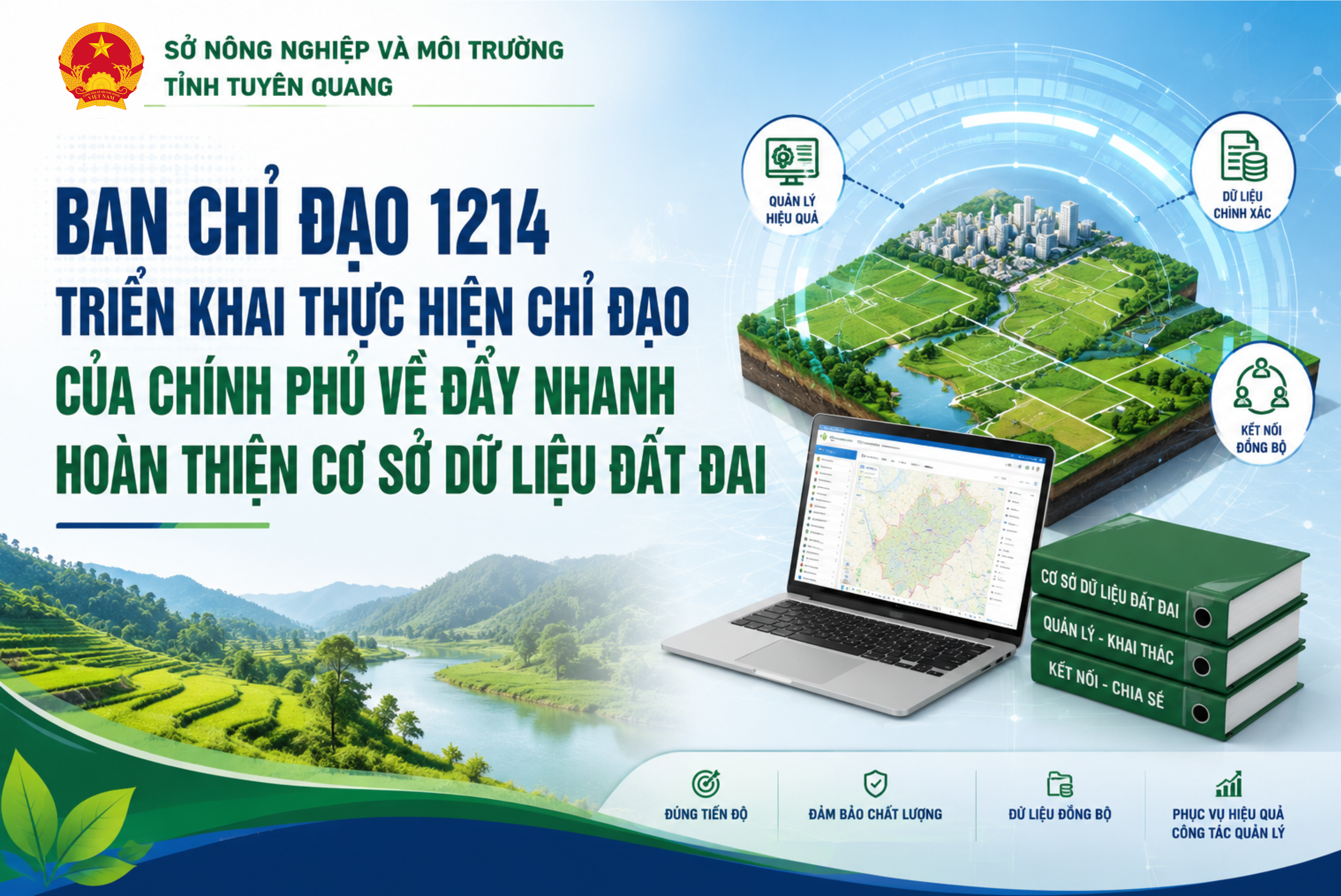 Ban Chỉ đạo 1214 triển khai thực hiện chỉ đạo của Chính phủ về đẩy nhanh hoàn thiện cơ sở dữ liệu đất đai