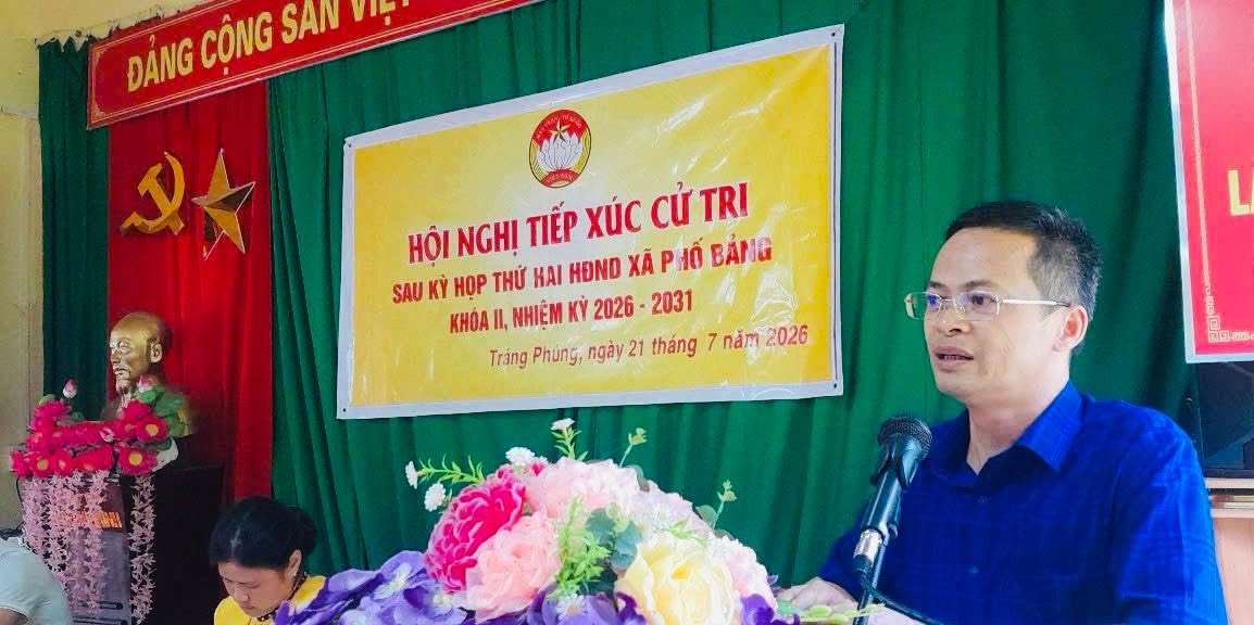 HỘI NGHỊ TIẾP XÚC CỬ TRI SAU KỲ HỌP THỨ HAI HĐND XÃ PHỐ BẢNG KHÓA II, NHIỆM KỲ 2026 - 2031