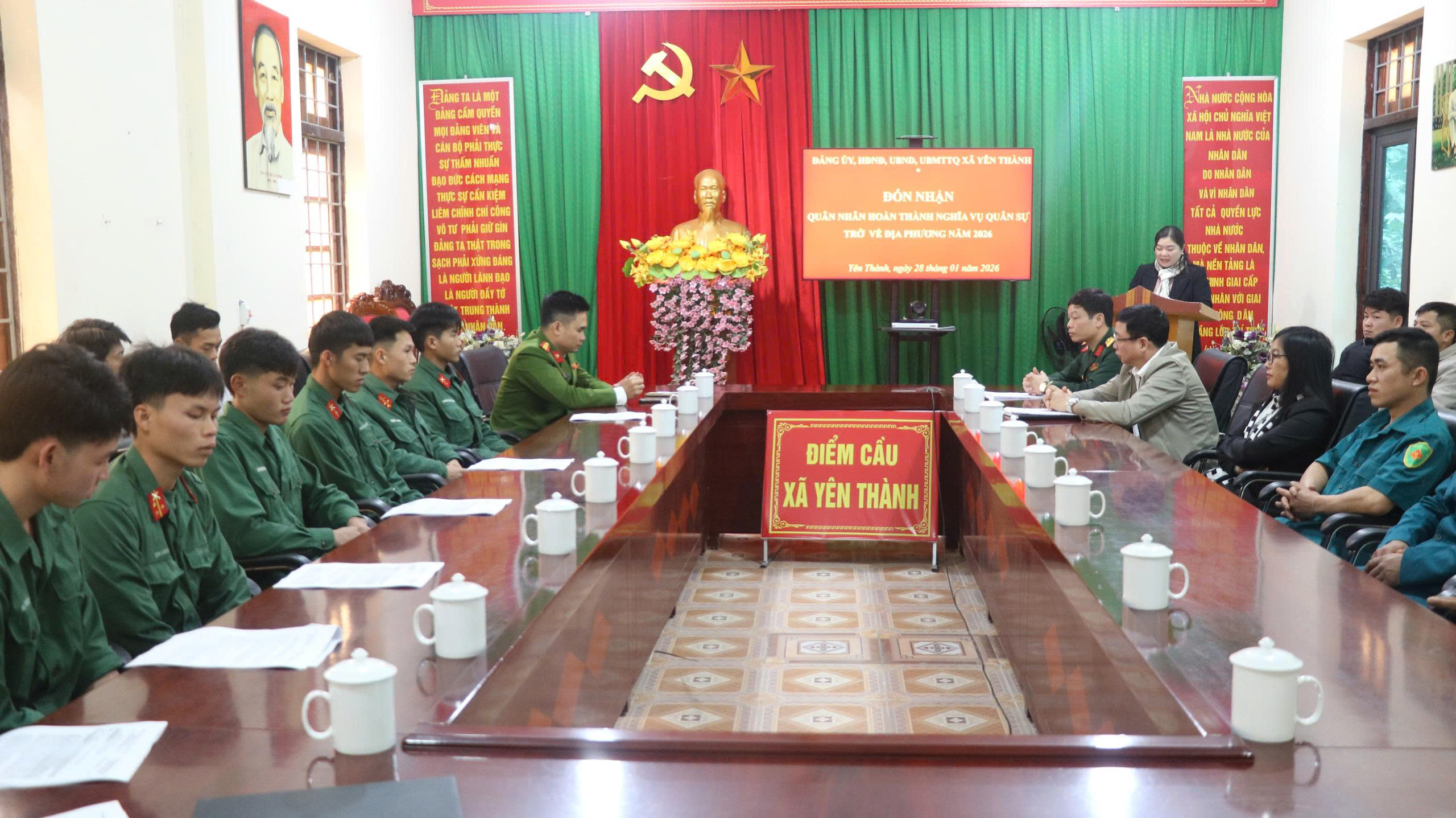 Xã Yên Thành: Đón quân nhân xuất ngũ trở về địa phương