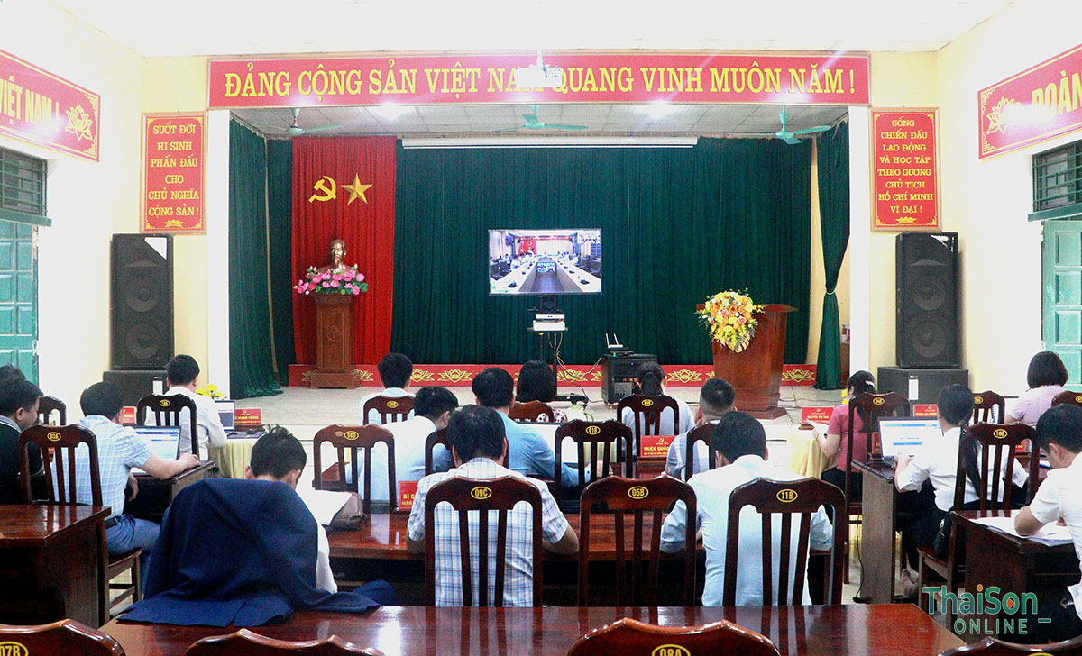 Xã Thái Sơn tham dự Hội nghị trực tuyến về định hướng phát triển kinh tế - xã hội giai đoạn 2026-2030