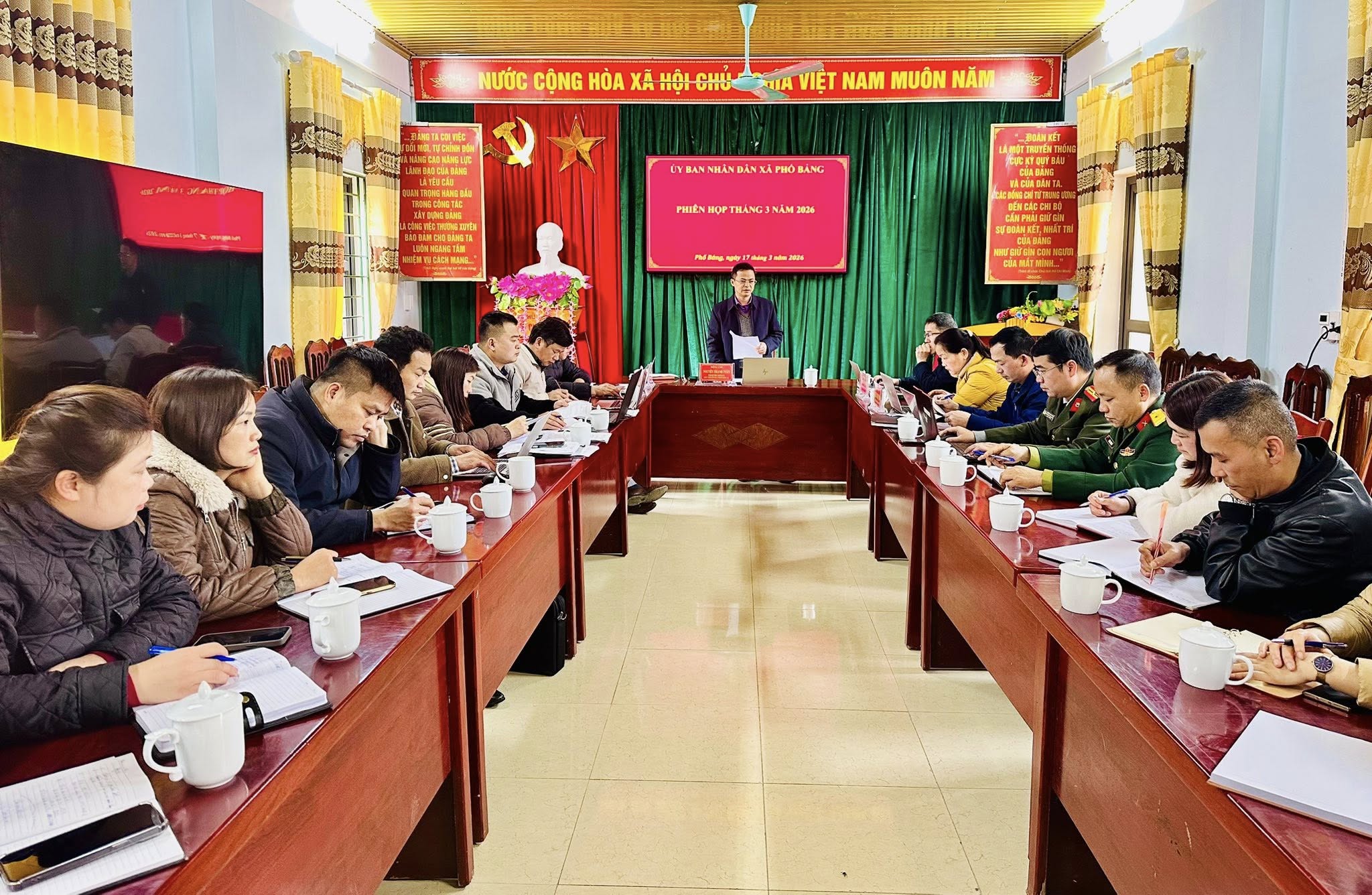 UBND XÃ PHỐ BẢNG TỔ CHỨC PHIÊN HỌP THƯỜNG KỲ THÁNG 3 NĂM 2026