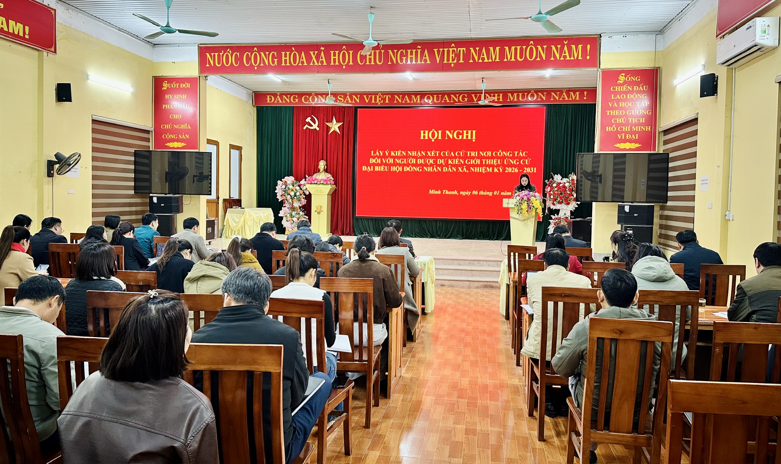 Hội nghị lấy ý kiến cử tri nơi công tác đối với người ứng cử đại biểu HĐND xã Minh Thanh, nhiệm kỳ 2026 – 2031