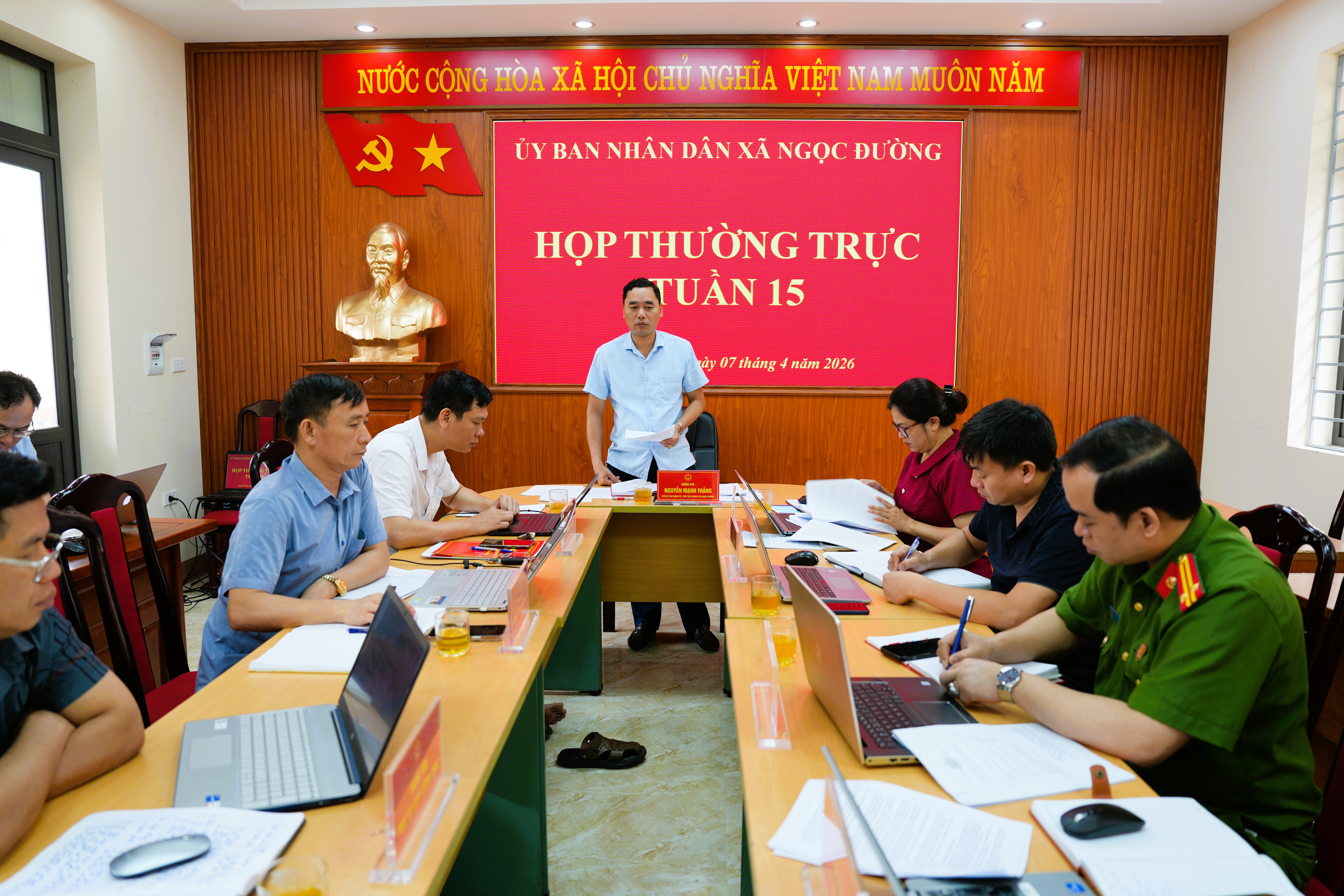 Họp Thường trực Ủy ban nhân dân xã Ngọc Đường tuần 15/2026