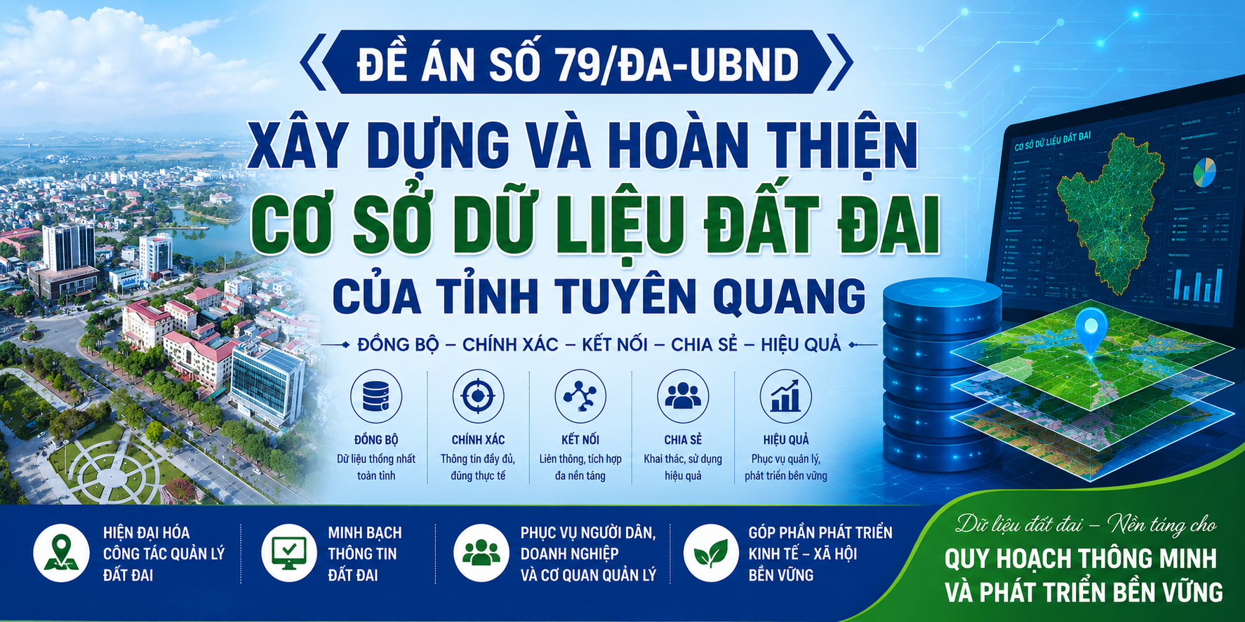 Đề án số 79/ĐA-UBND về việc Xây dựng và hoàn thiện cơ sở dữ liệu đất đai của tỉnh Tuyên Quang