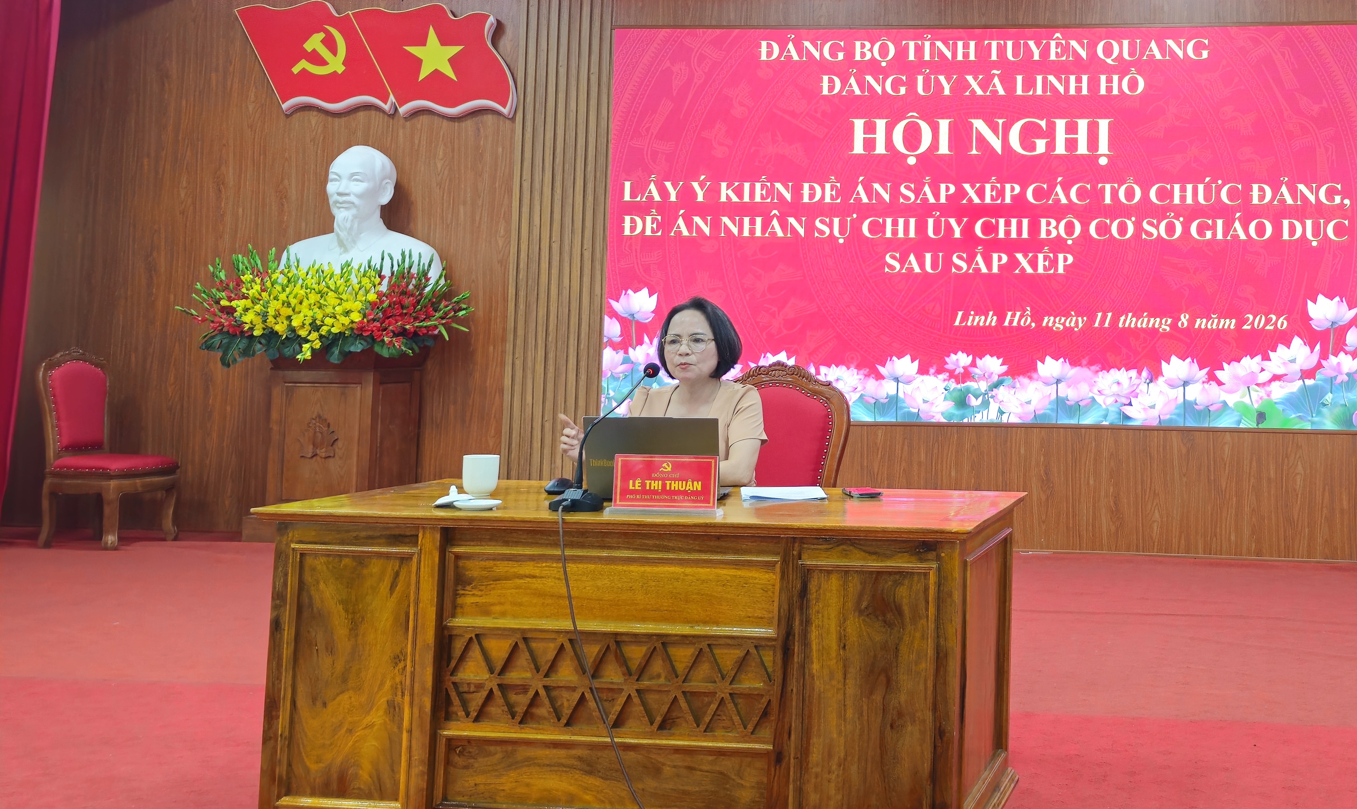 Đảng uỷ xã Linh Hồ tổ chức Hội nghị thảo luận, lấy ý kiến về Đề án sắp xếp tổ chức đảng và nhân sự chi uỷ chi bộ các cơ sở giáo dục