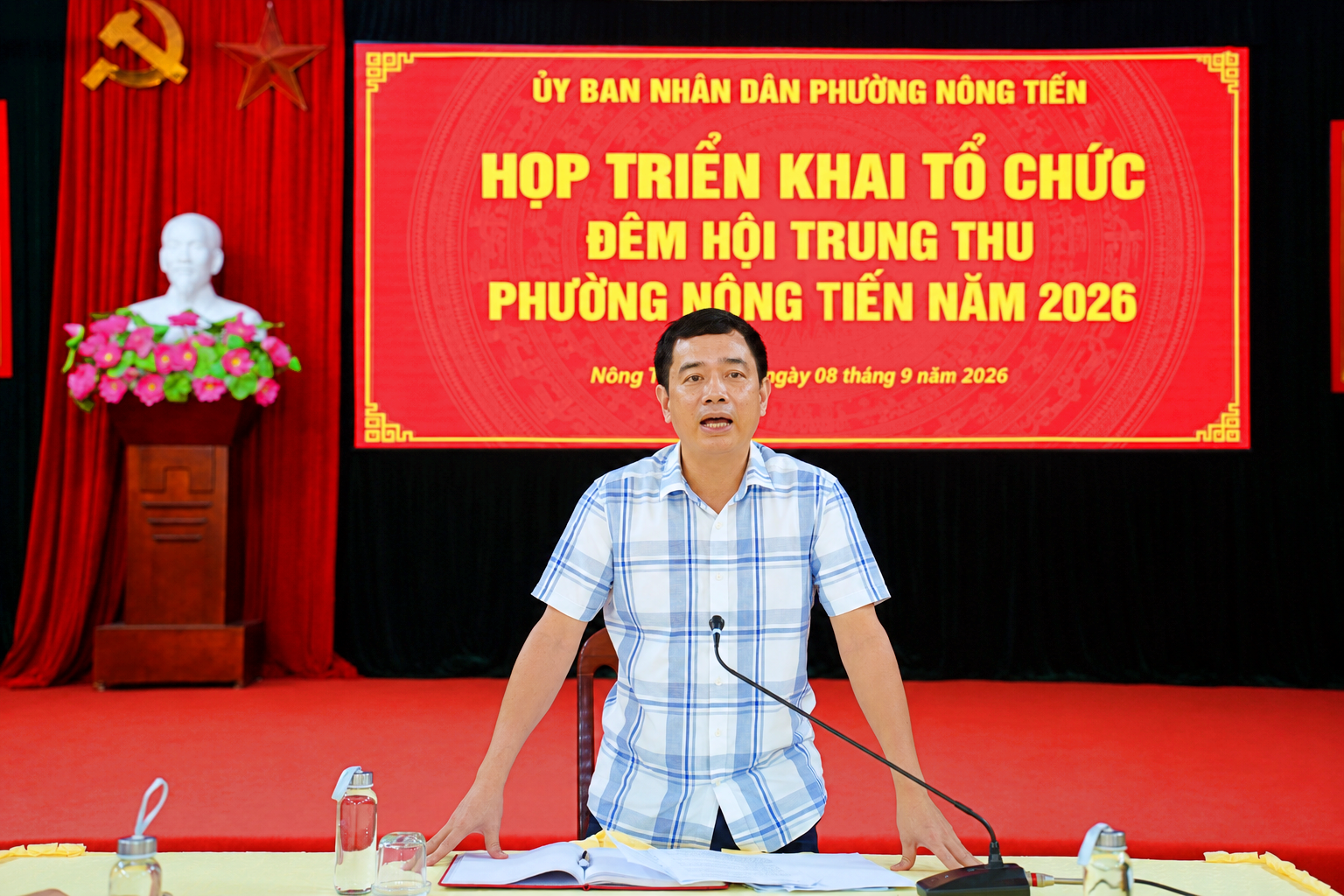 Ủy ban nhân dân phường Nông Tiến họp triển khai công tác tổ chức Đêm hội Trung thu năm 2026