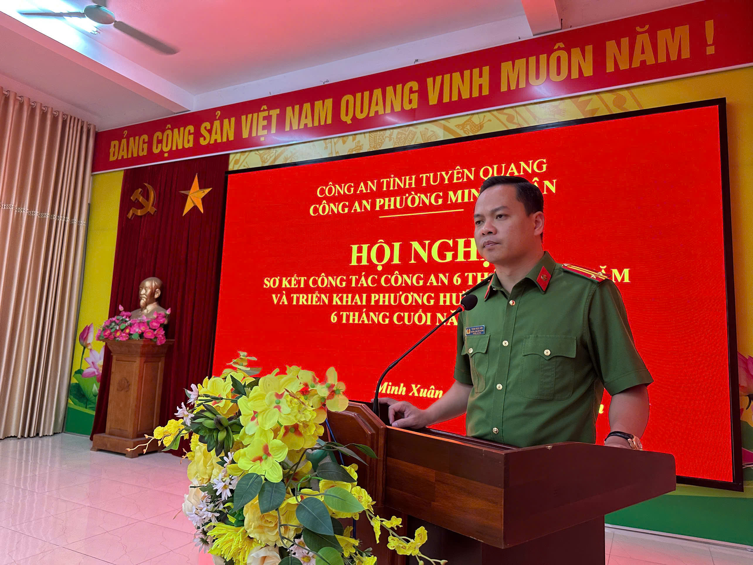 CÔNG AN PHƯỜNG MINH XUÂN TỔ CHỨC HỘI NGHỊ SƠ KẾT CÔNG TÁC CÔNG AN 6 THÁNG ĐẦU NĂM 2026