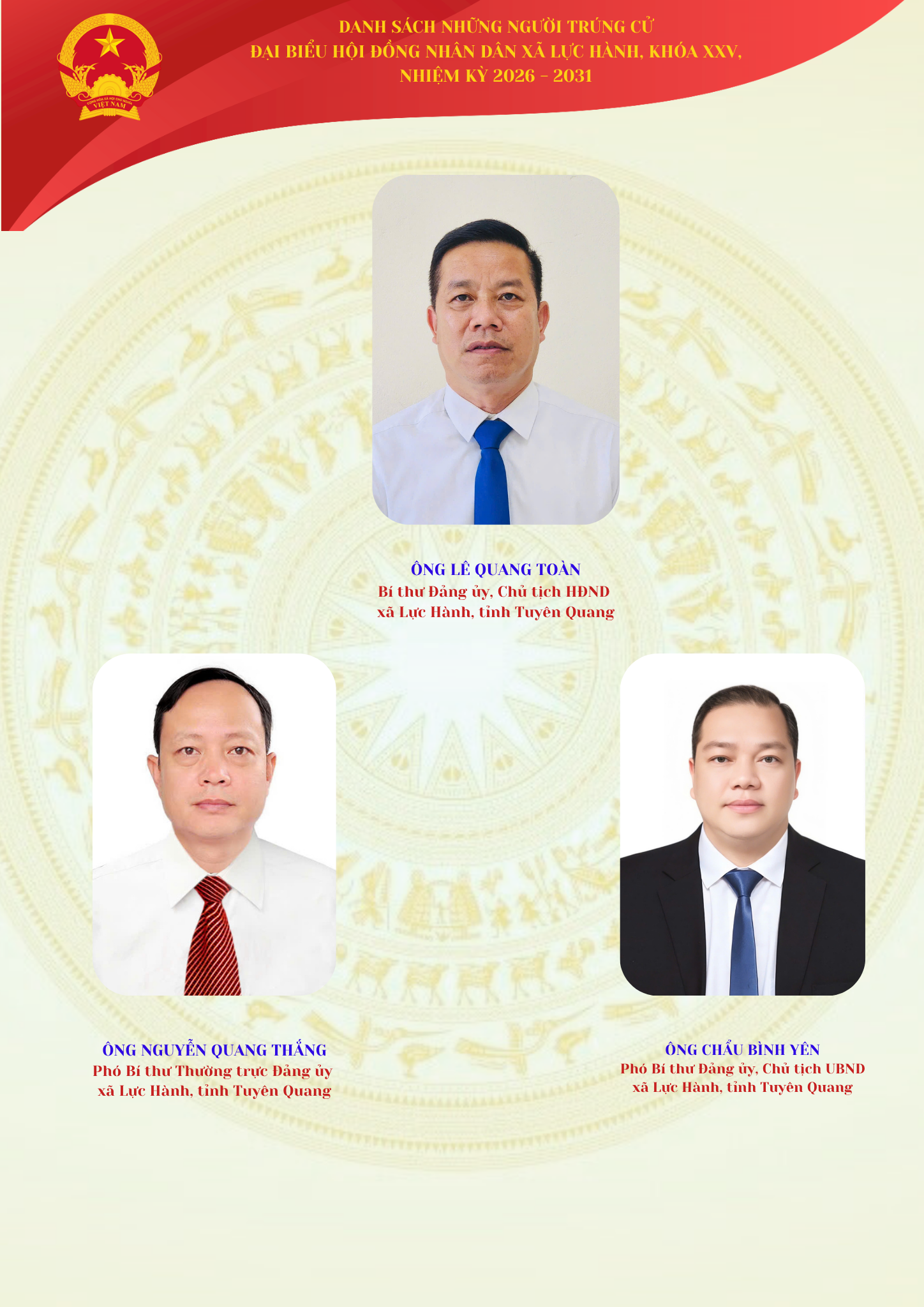 Nghị Quyết UBBC xã, DS người trúng cử Đại biểu HĐND xã Khóa XXV, NK 2026 - 2031