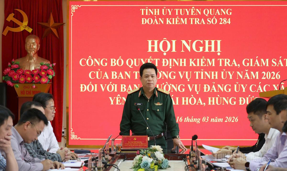 Công bố Quyết định kiểm tra, giám sát đối với Đảng ủy xã Yên Sơn, Thái Hoà, Hùng Đức