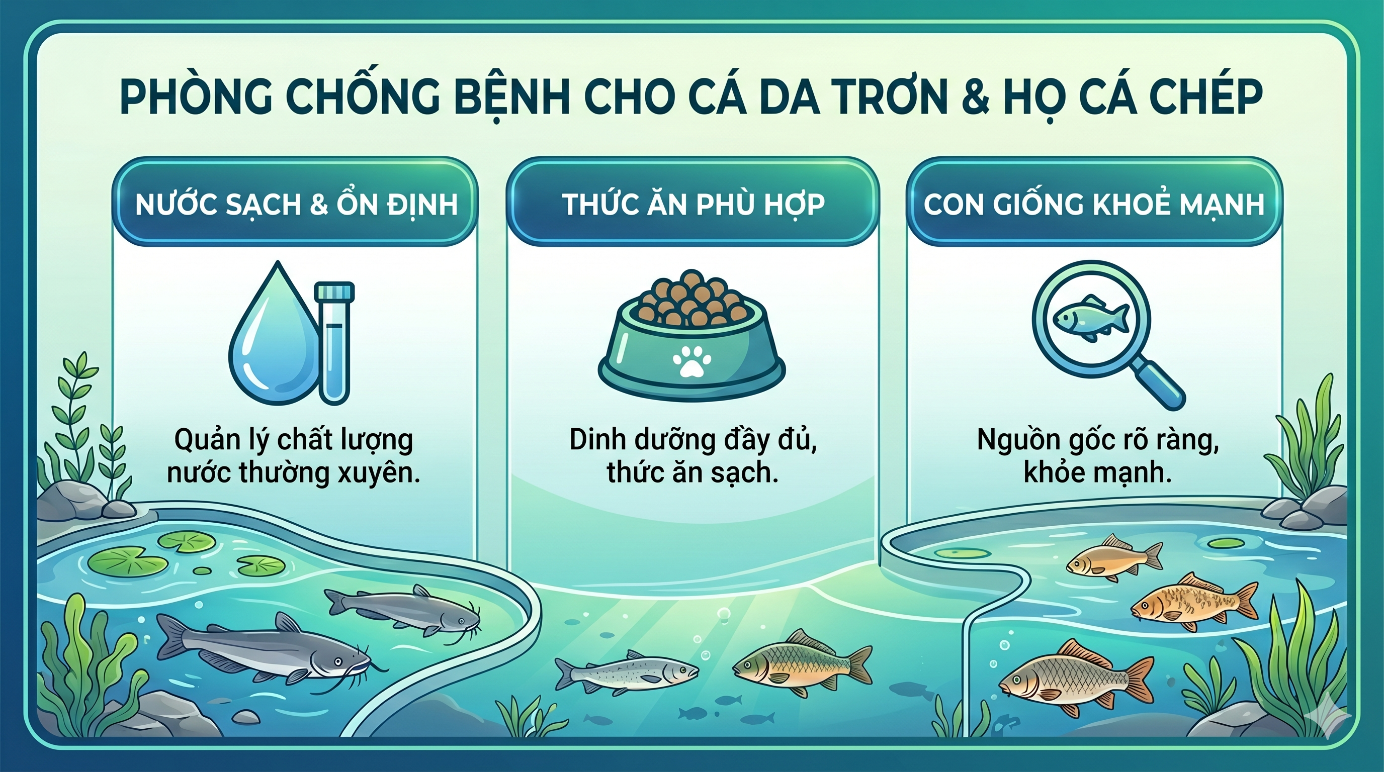 Hướng dẫn biện pháp phòng chống một số bệnh nguy hiểm trên cá da trơn và họ cá chép